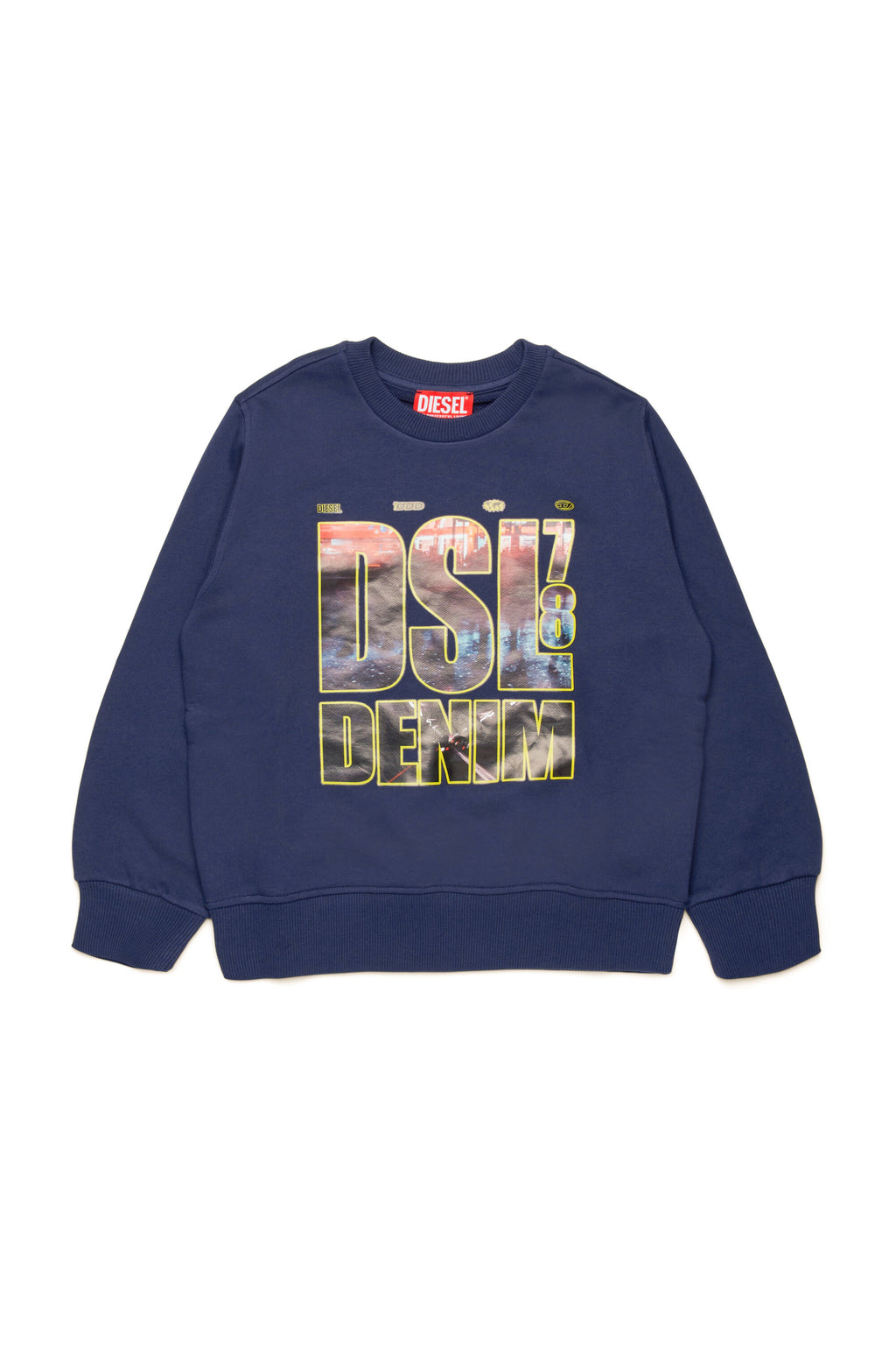 Crew-neck sweatshirt with DSL78 Denim print