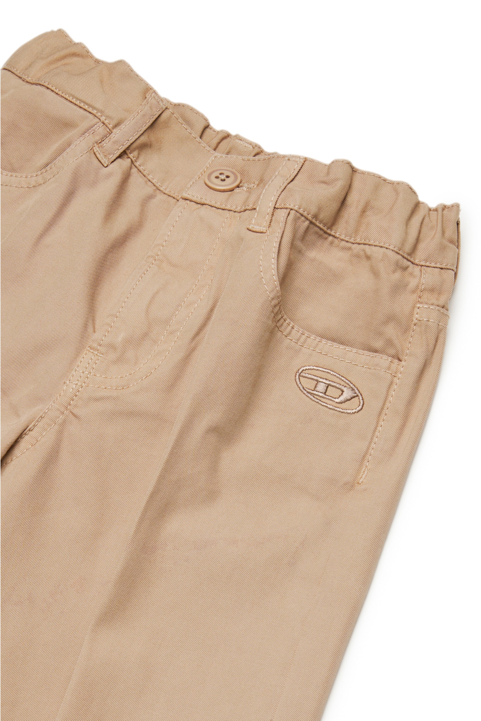 Oval D branded wide gabardine trousers
