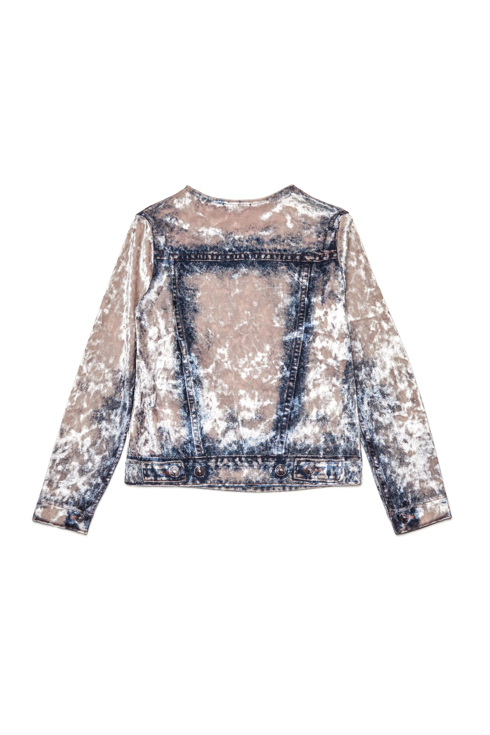 Long-sleeved T-shirt with denim jacket print