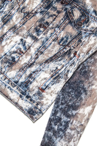 Long-sleeved T-shirt with denim jacket print