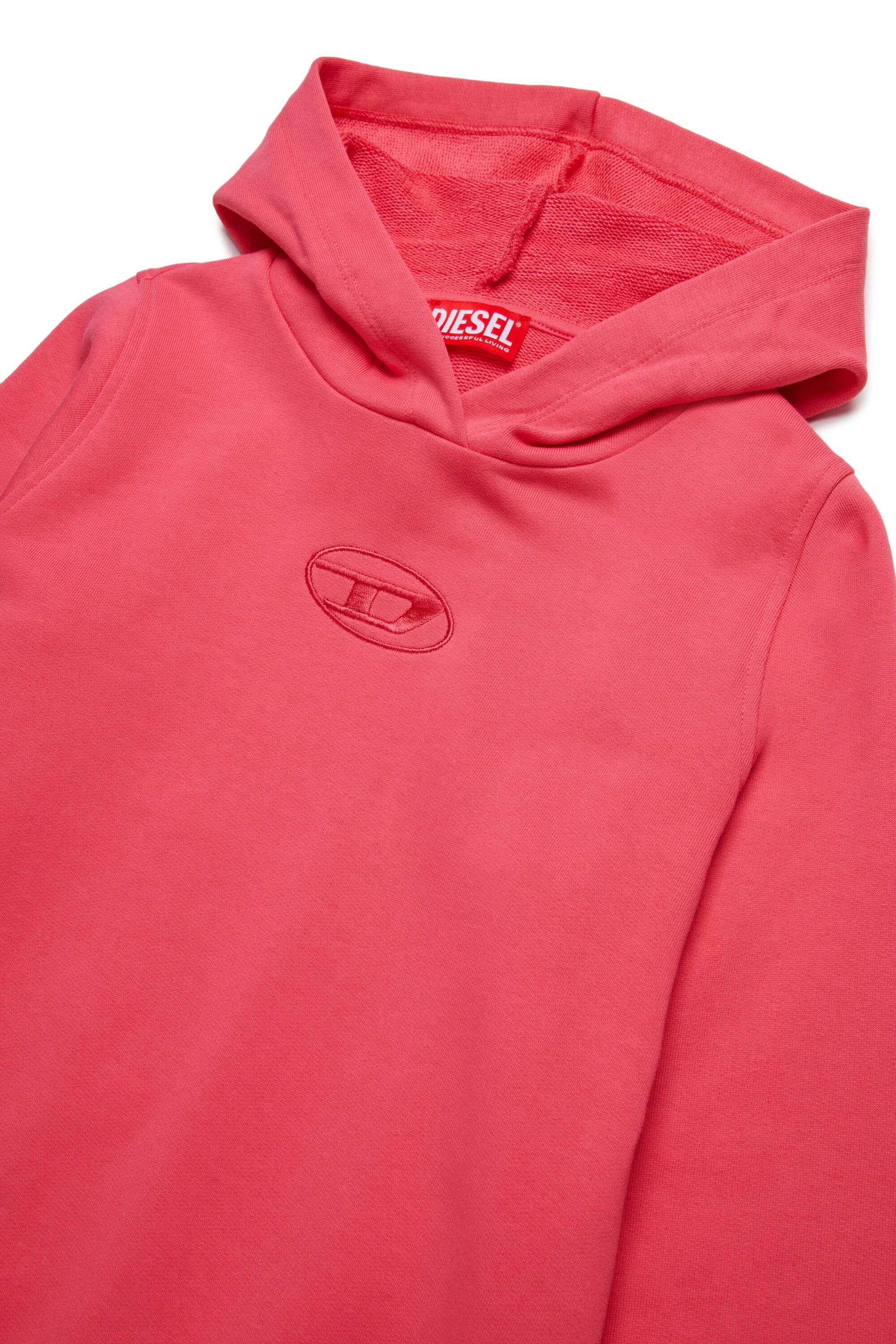 Hooded sweatshirt with embroidered oval D logo