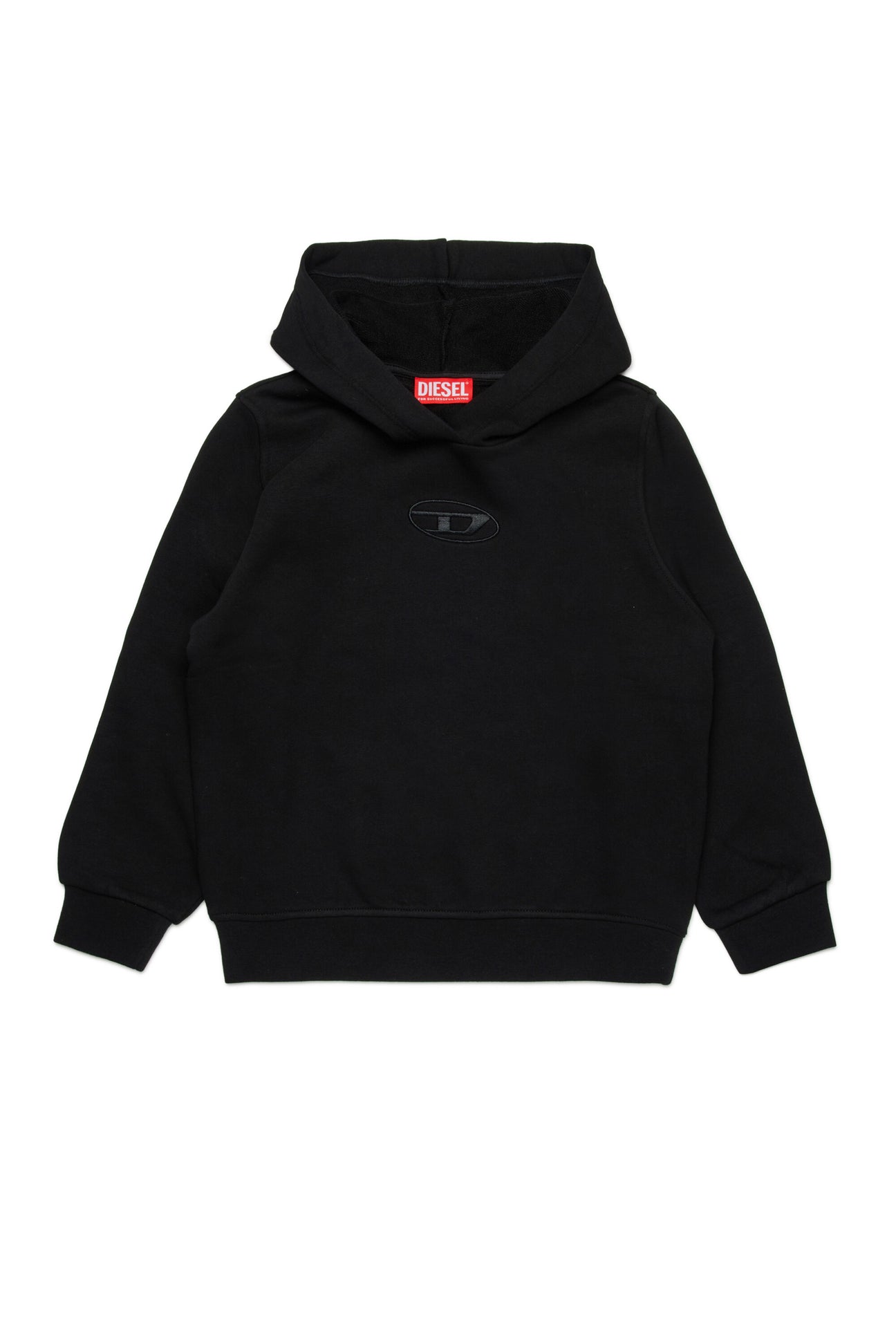 Hooded sweatshirt with embroidered oval D logo 