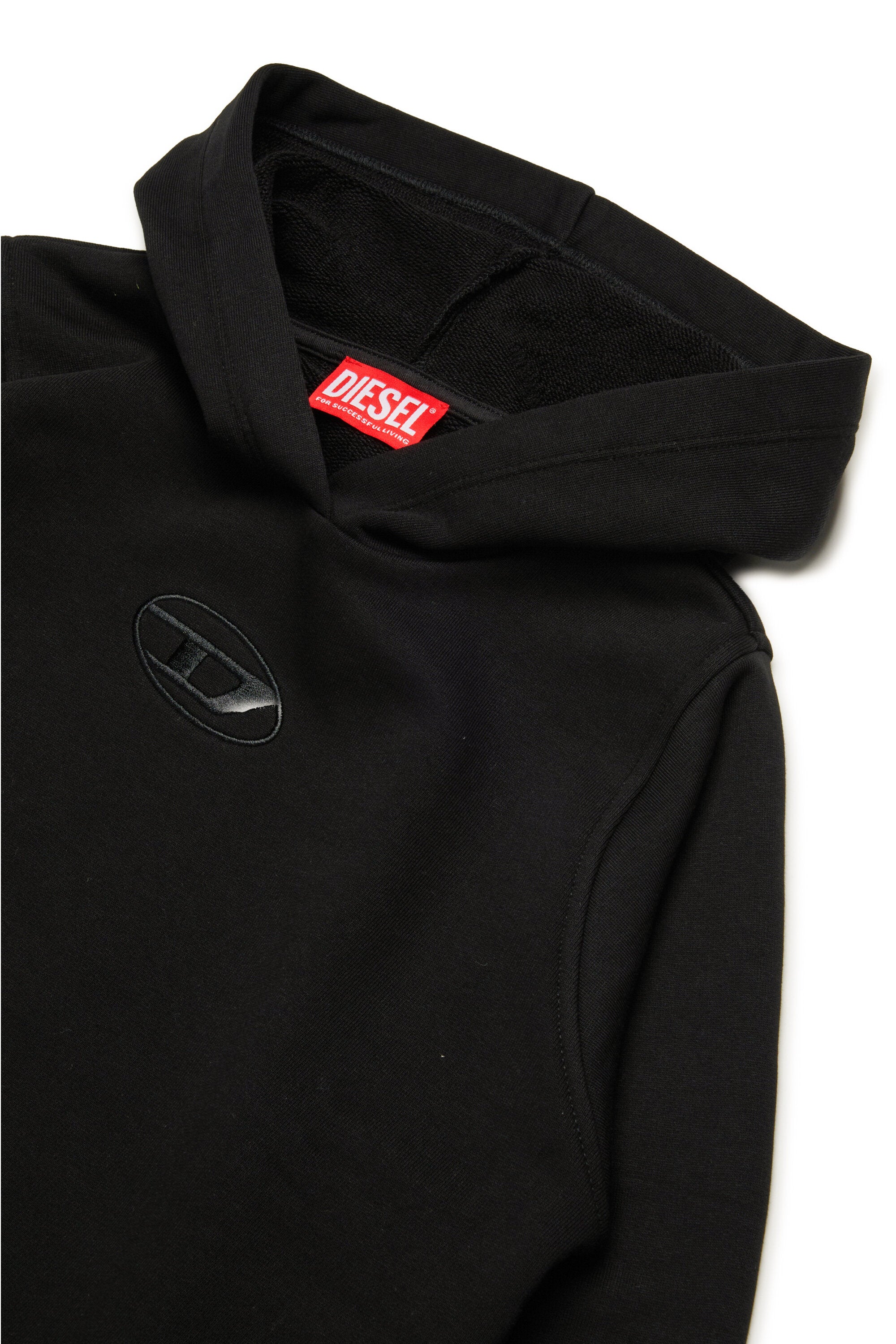 Hooded sweatshirt with embroidered oval D logo