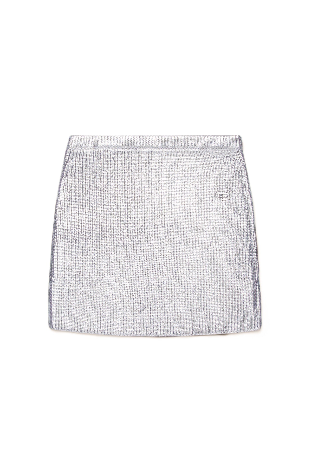 All-over silver mylar ribbed skirt All-over silver mylar ribbed skirt