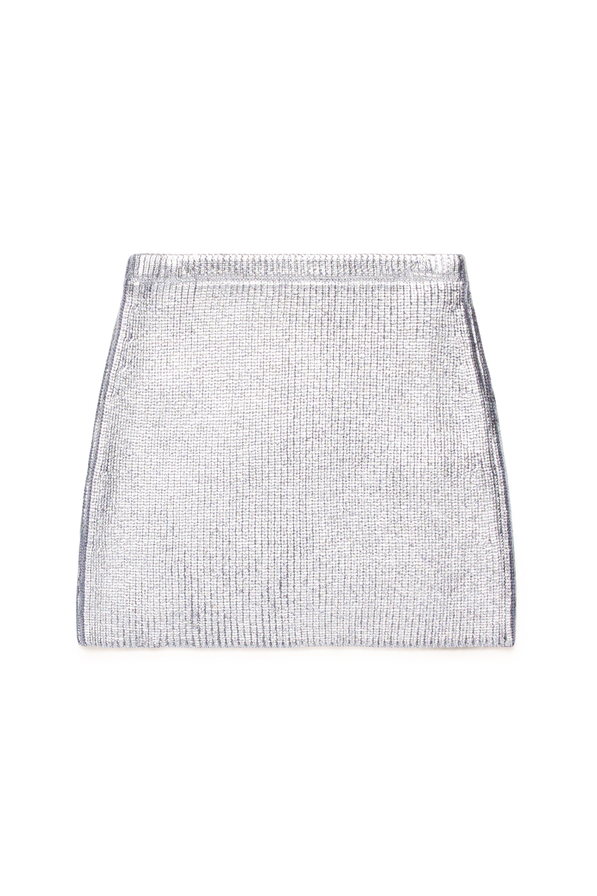 All-over silver mylar ribbed skirt