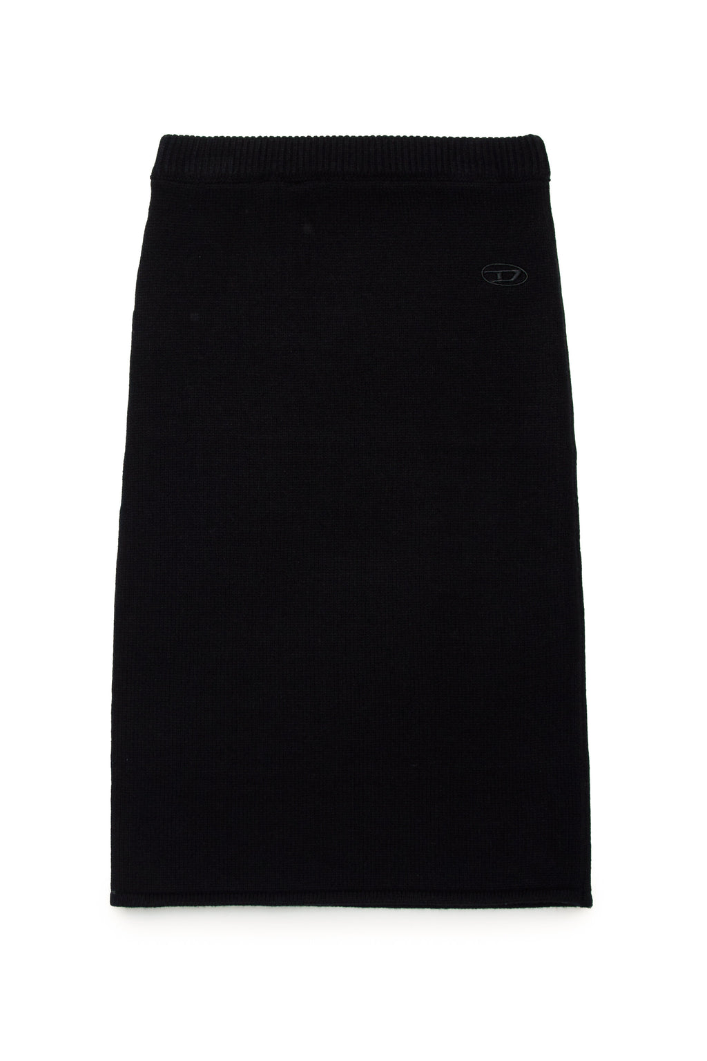 Cashmere-blend plain knitted skirt
