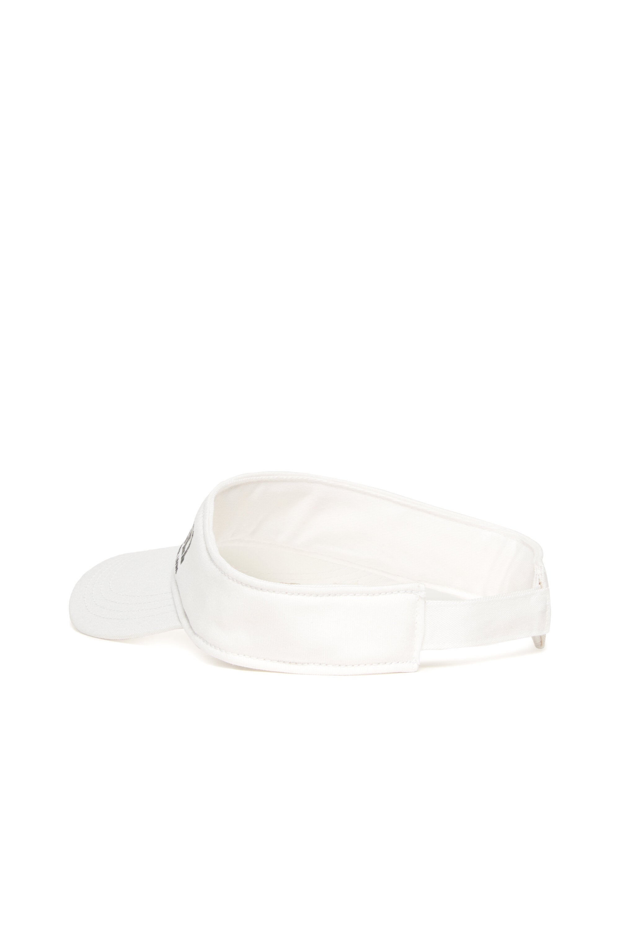 Gabardine visor branded with institutional logo