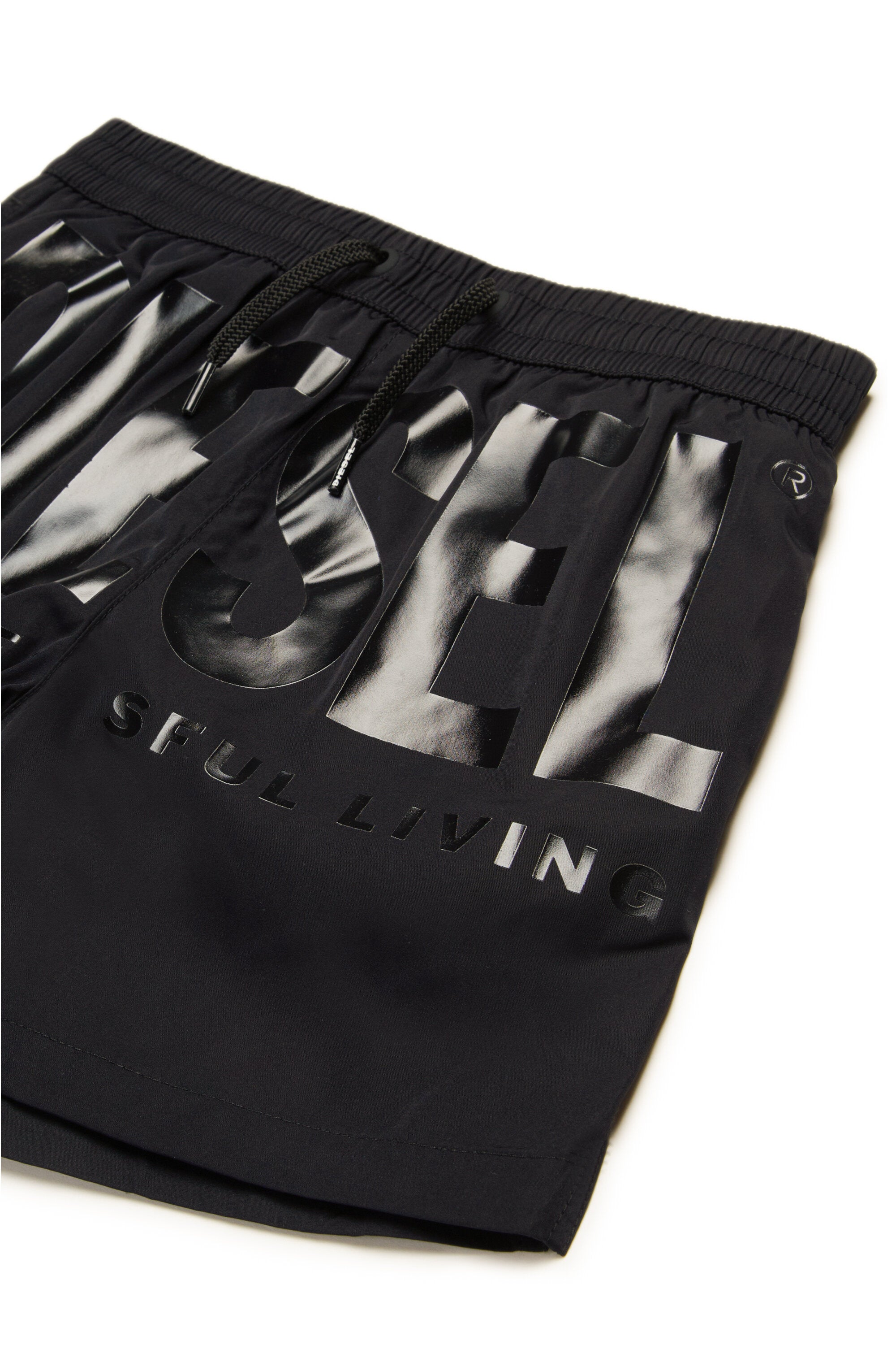 Boxer swimsuit with institutional logo