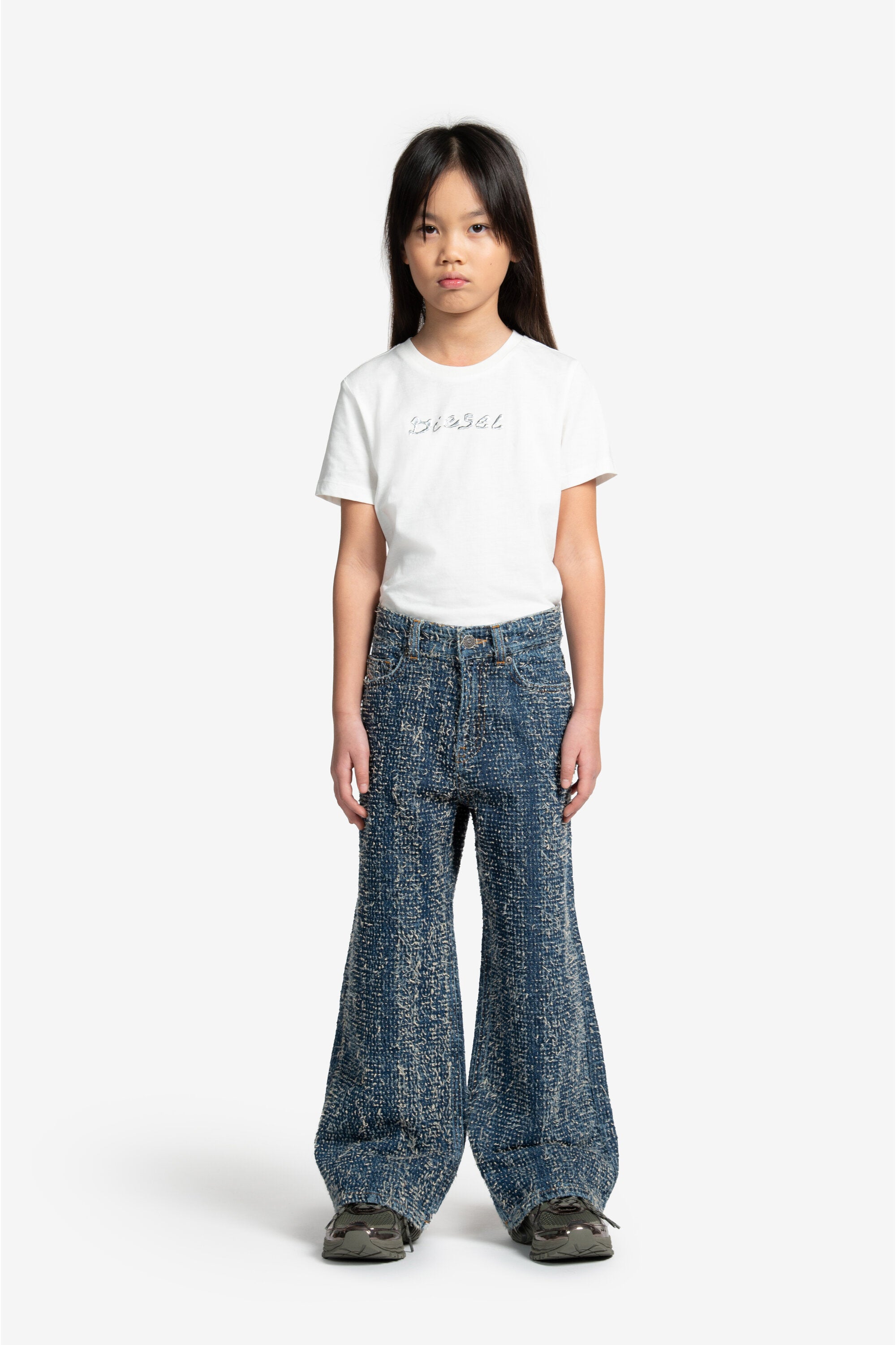 ブークレ生地のリラックスジーンズ - D-Argjx