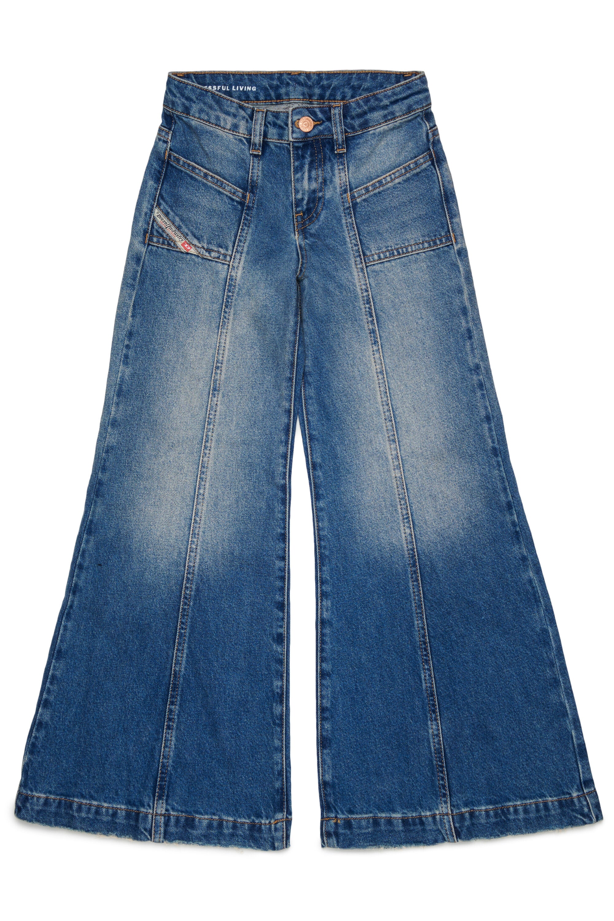 Flare fit jeans in medium blue wash - D-Pam