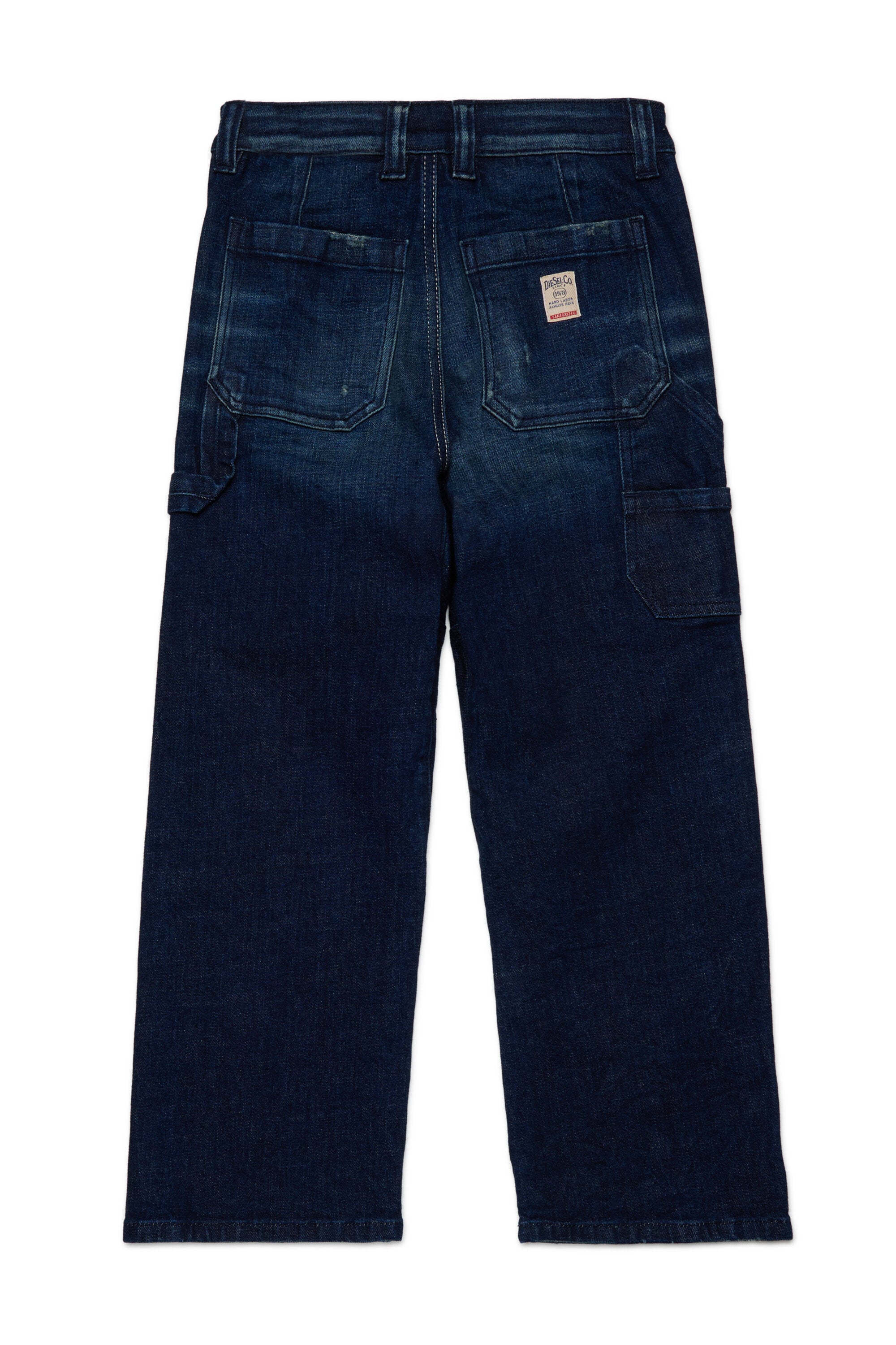 Dark blue relaxed jeans with abrasions - D-Bart