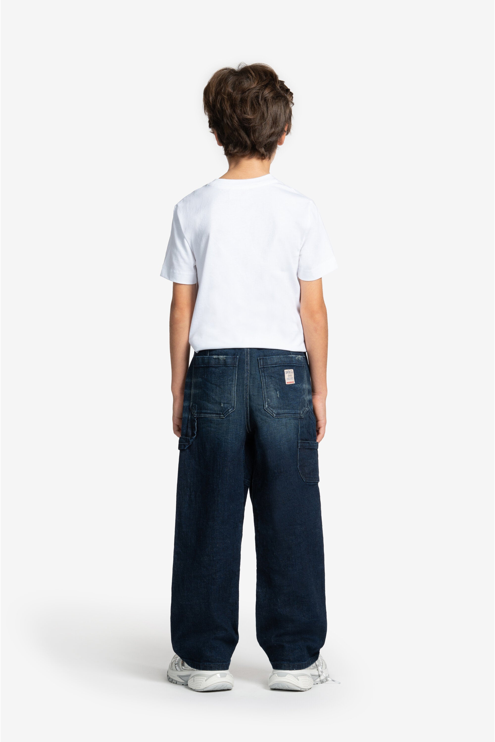 Dark blue relaxed jeans with abrasions - D-Bart