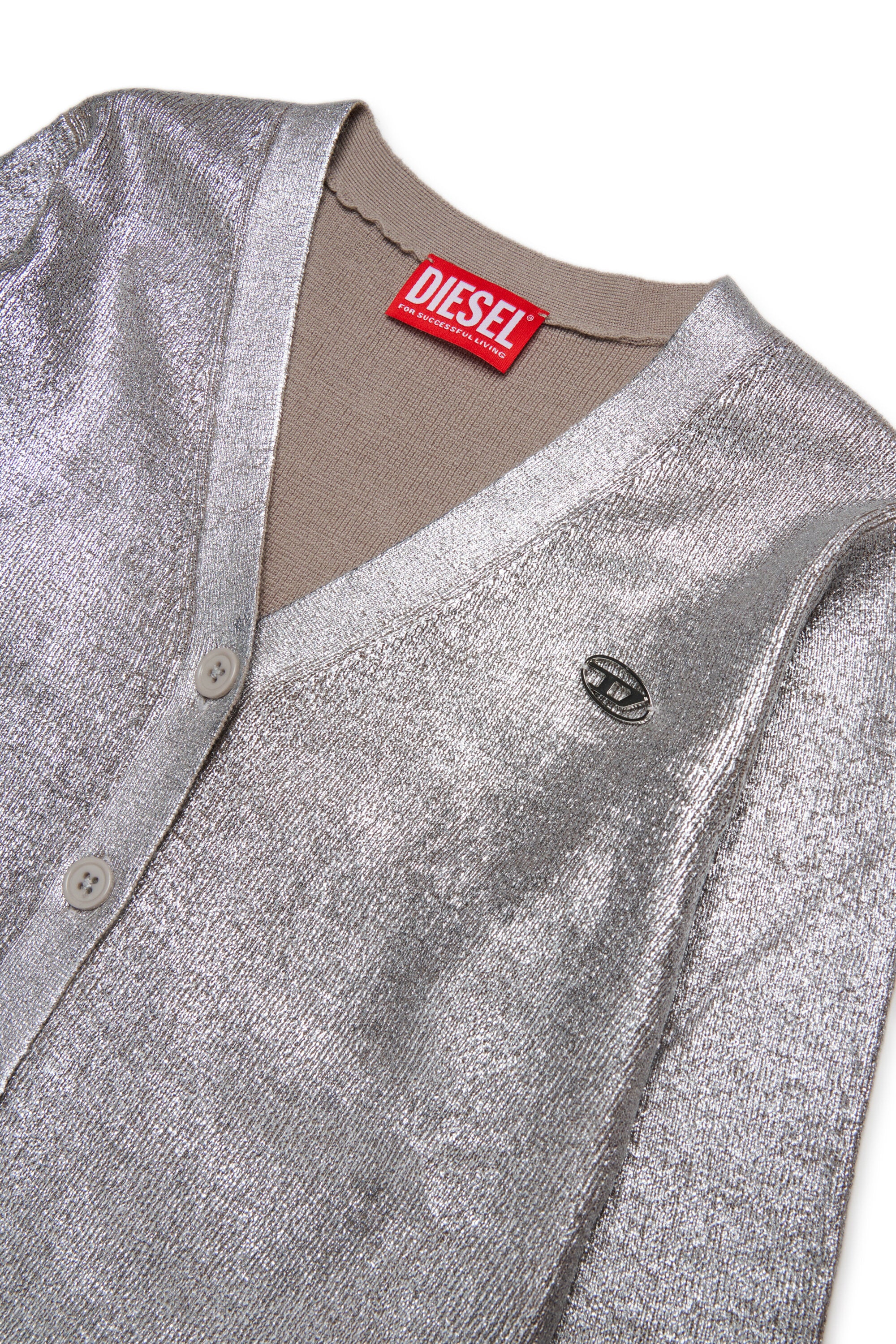 マイラープリントのウール混カーディガン