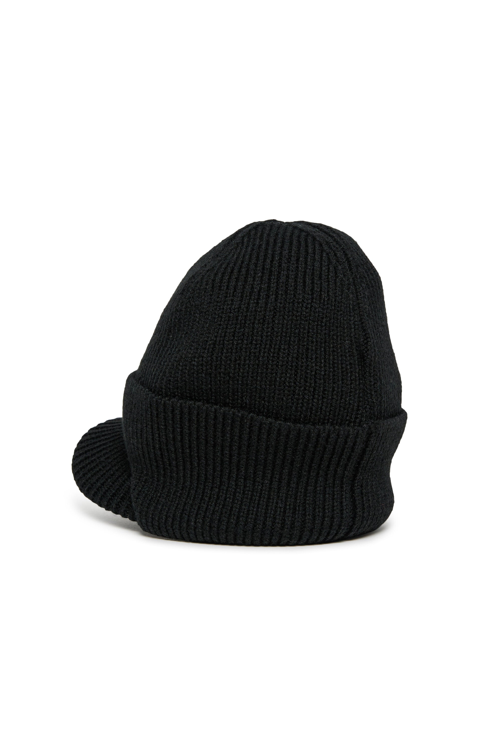 Wool-blend beanie with visor