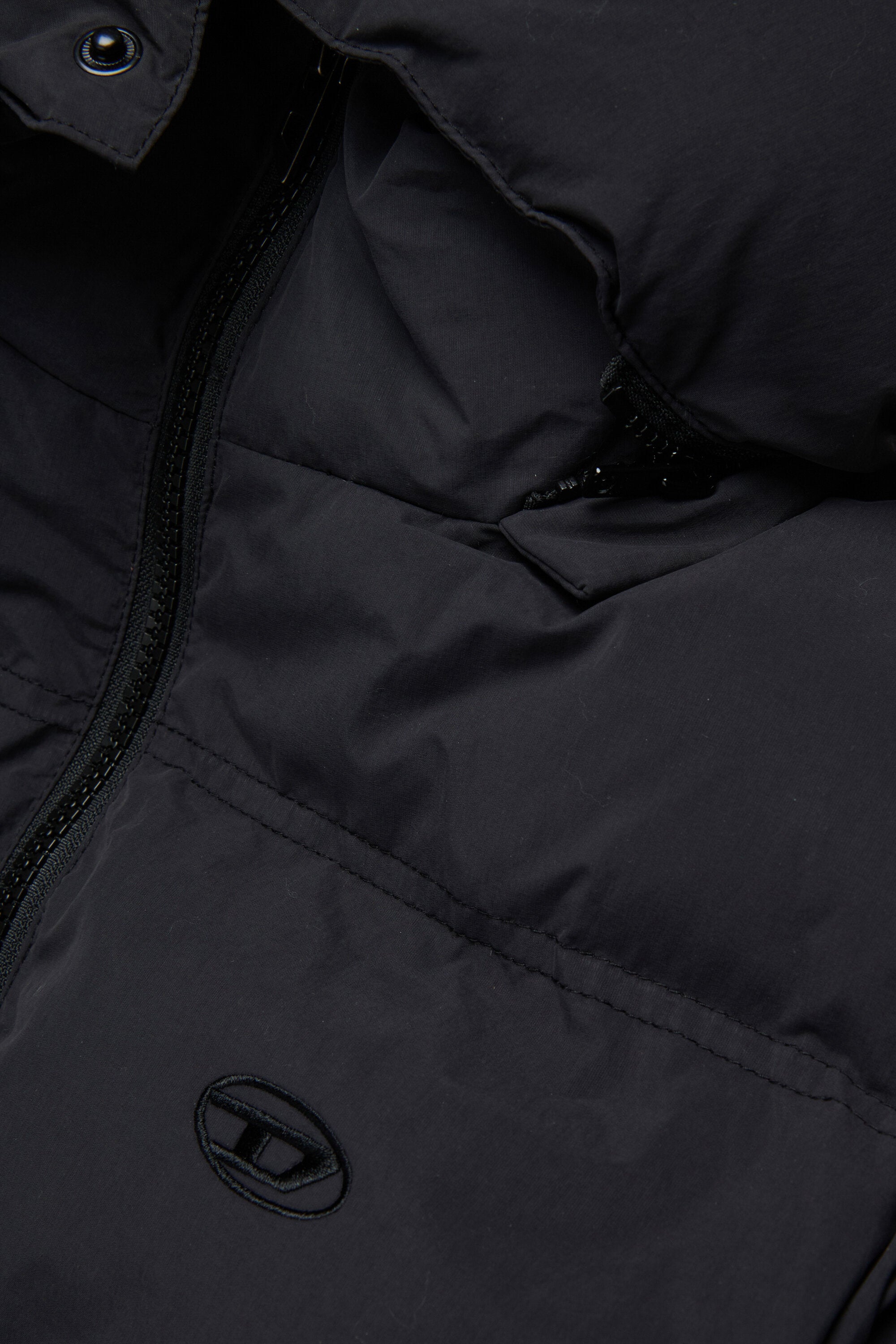 Long hooded padded jacket