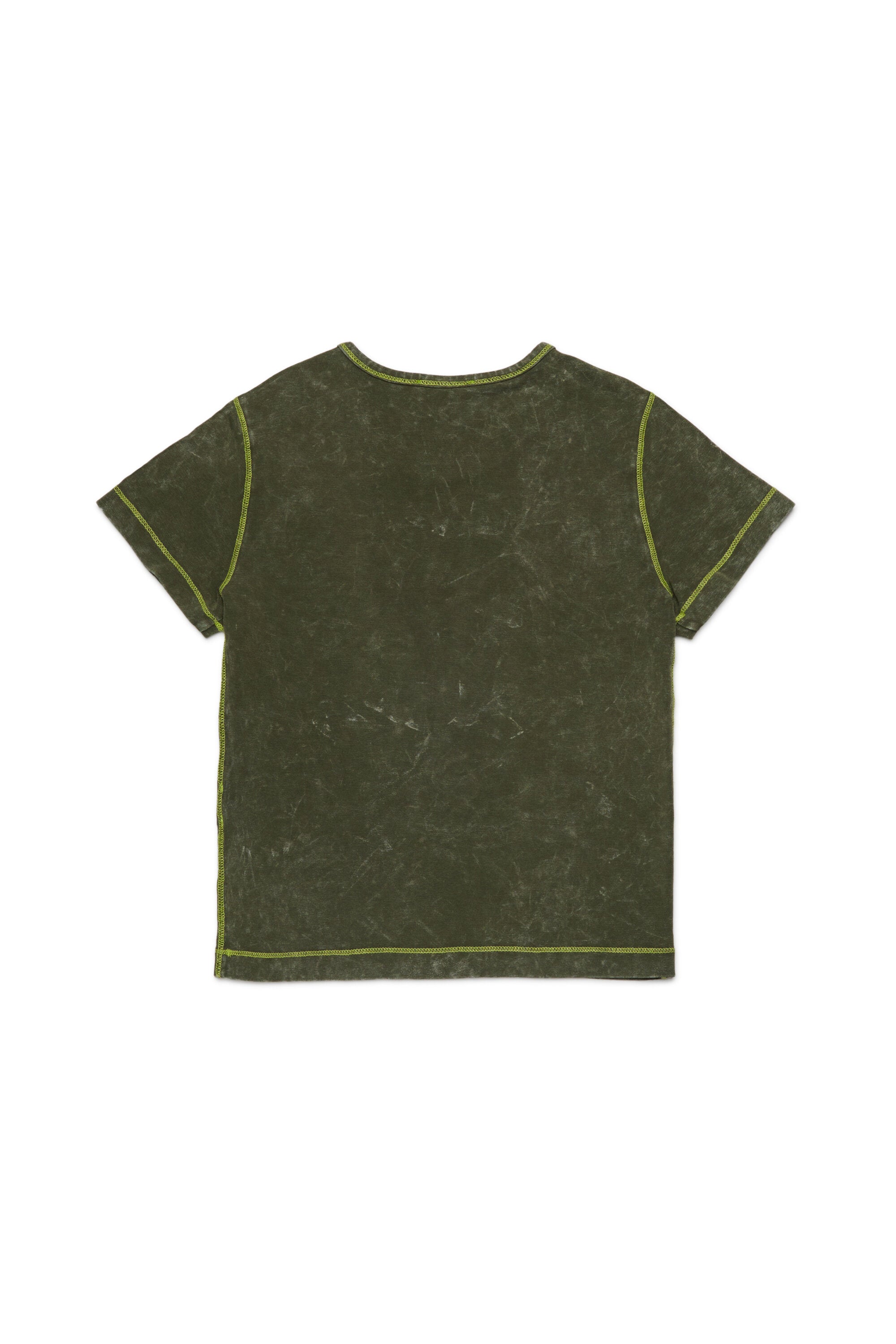 Viscose blend T-shirt with shaded marbled effect