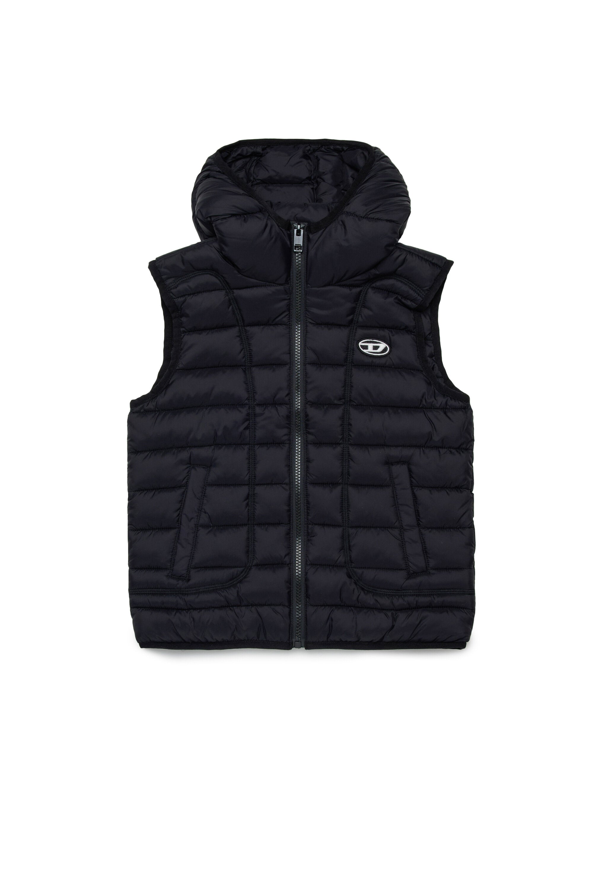 Lightweight hooded vest with logo Oval D