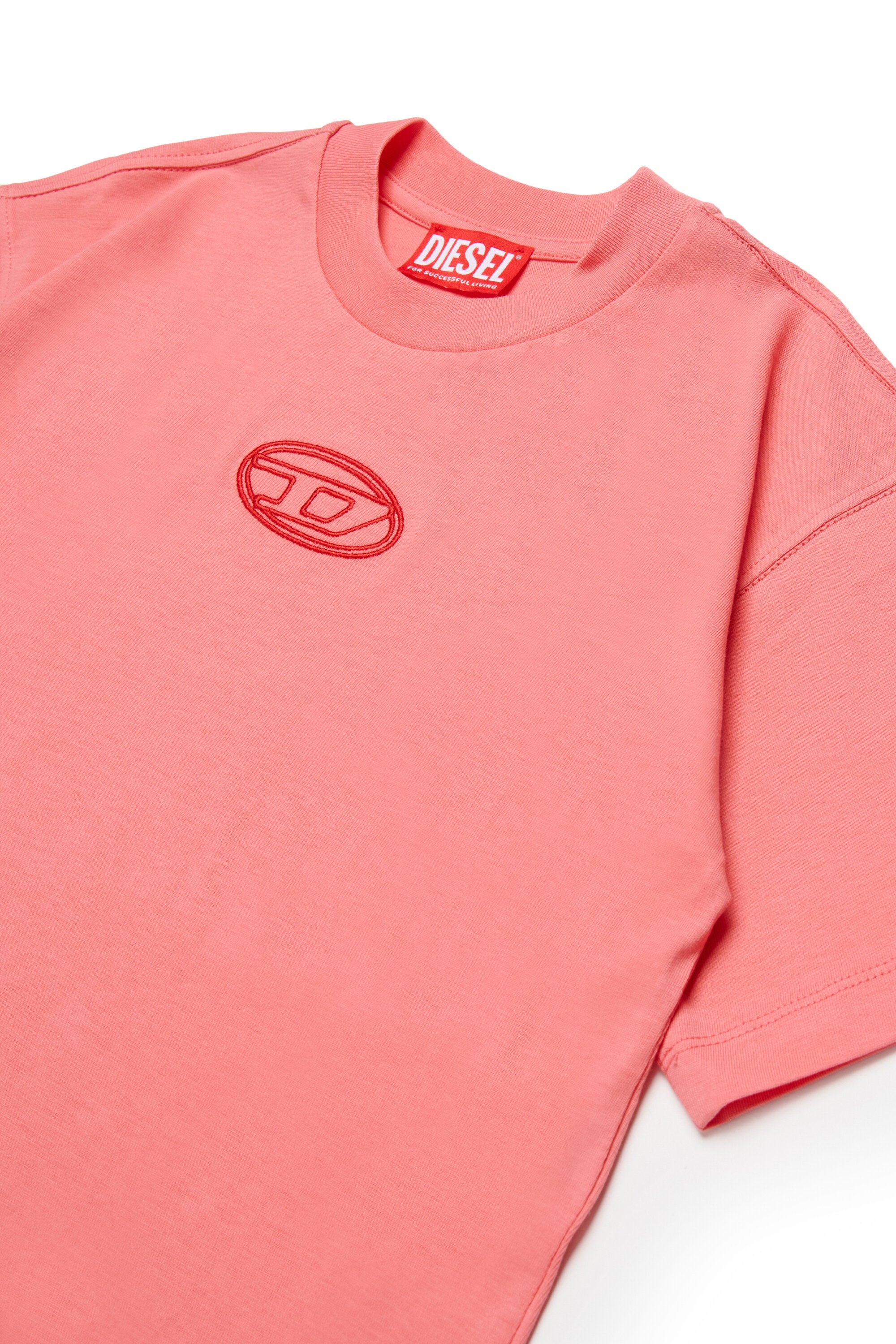 オーバルDのロゴが入ったボクシーなジャージー素材Tシャツ