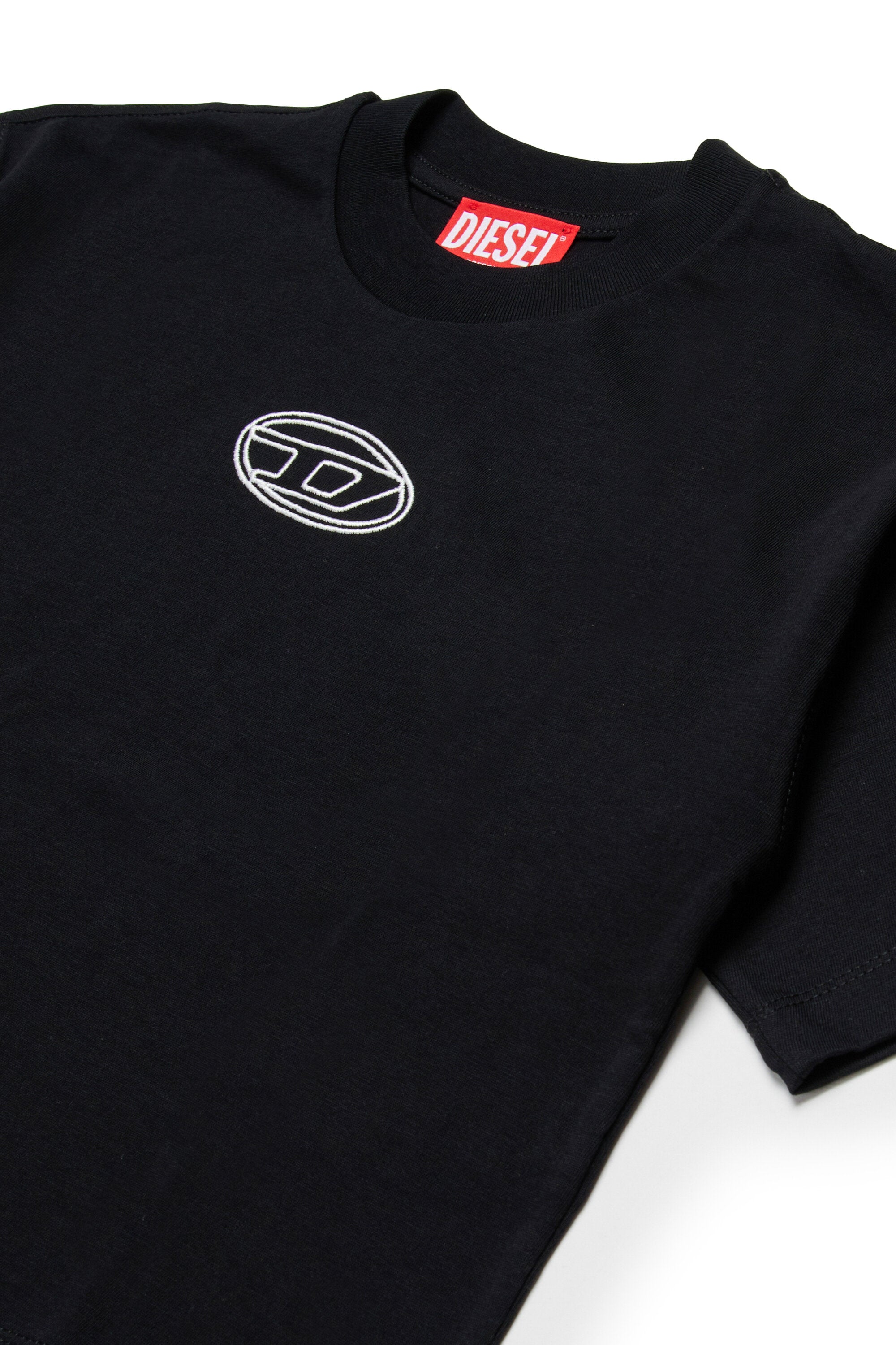 Boxy jersey T-shirt branded with Oval D logo