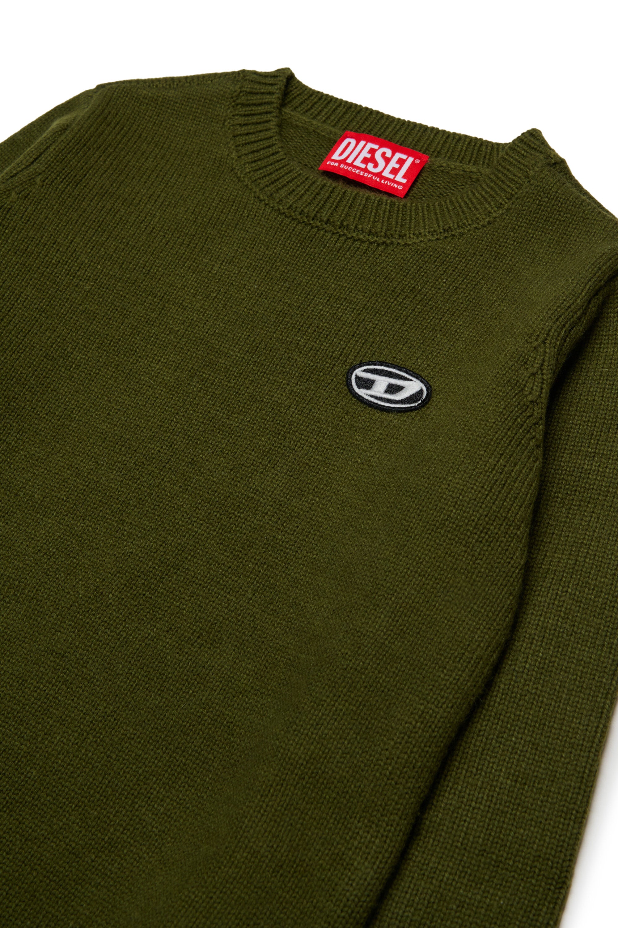 ウール＆カシミア混紡パッチ付きセーター