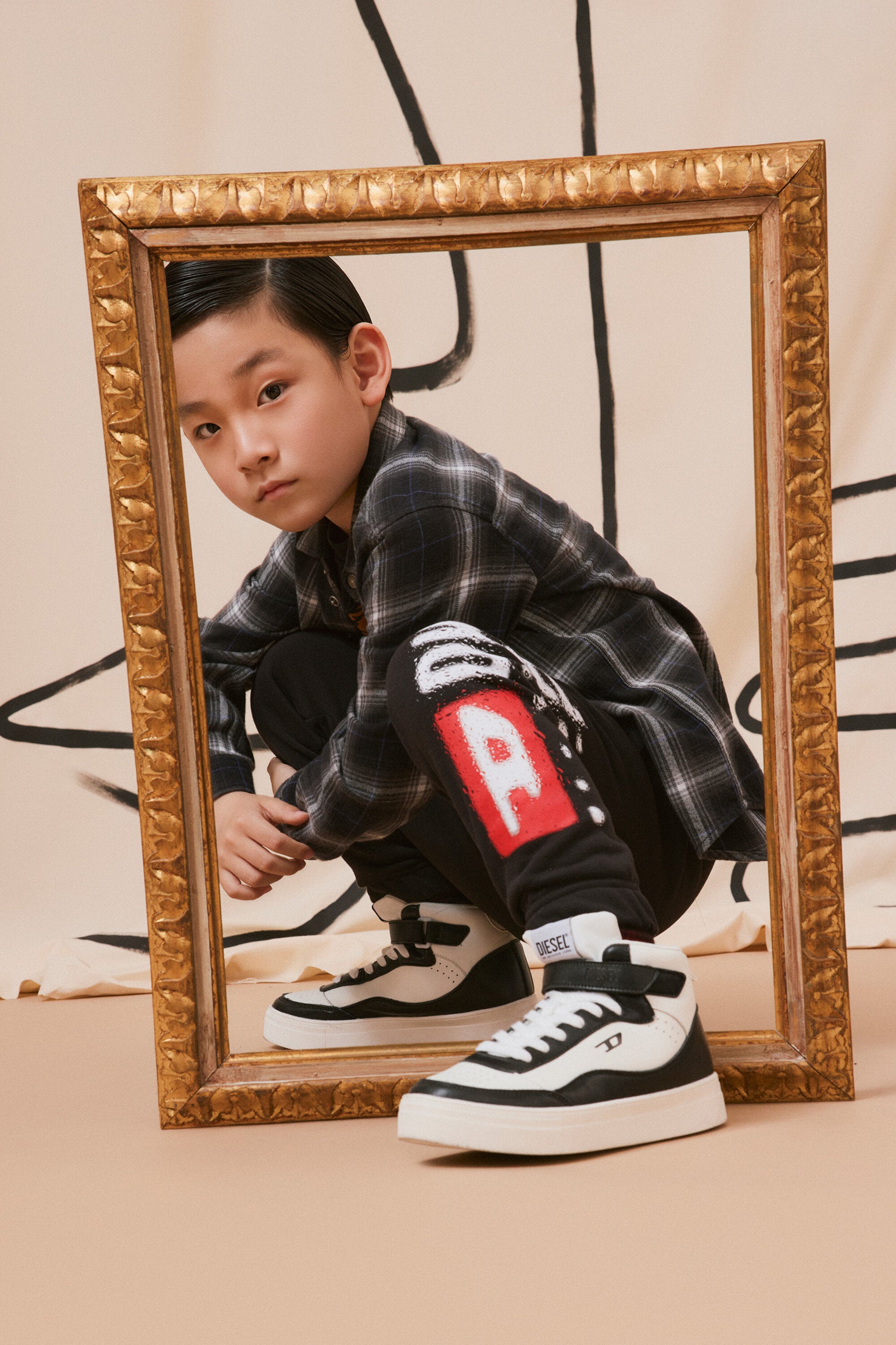 Diesel デニム ロゴ ジョガーパンツ