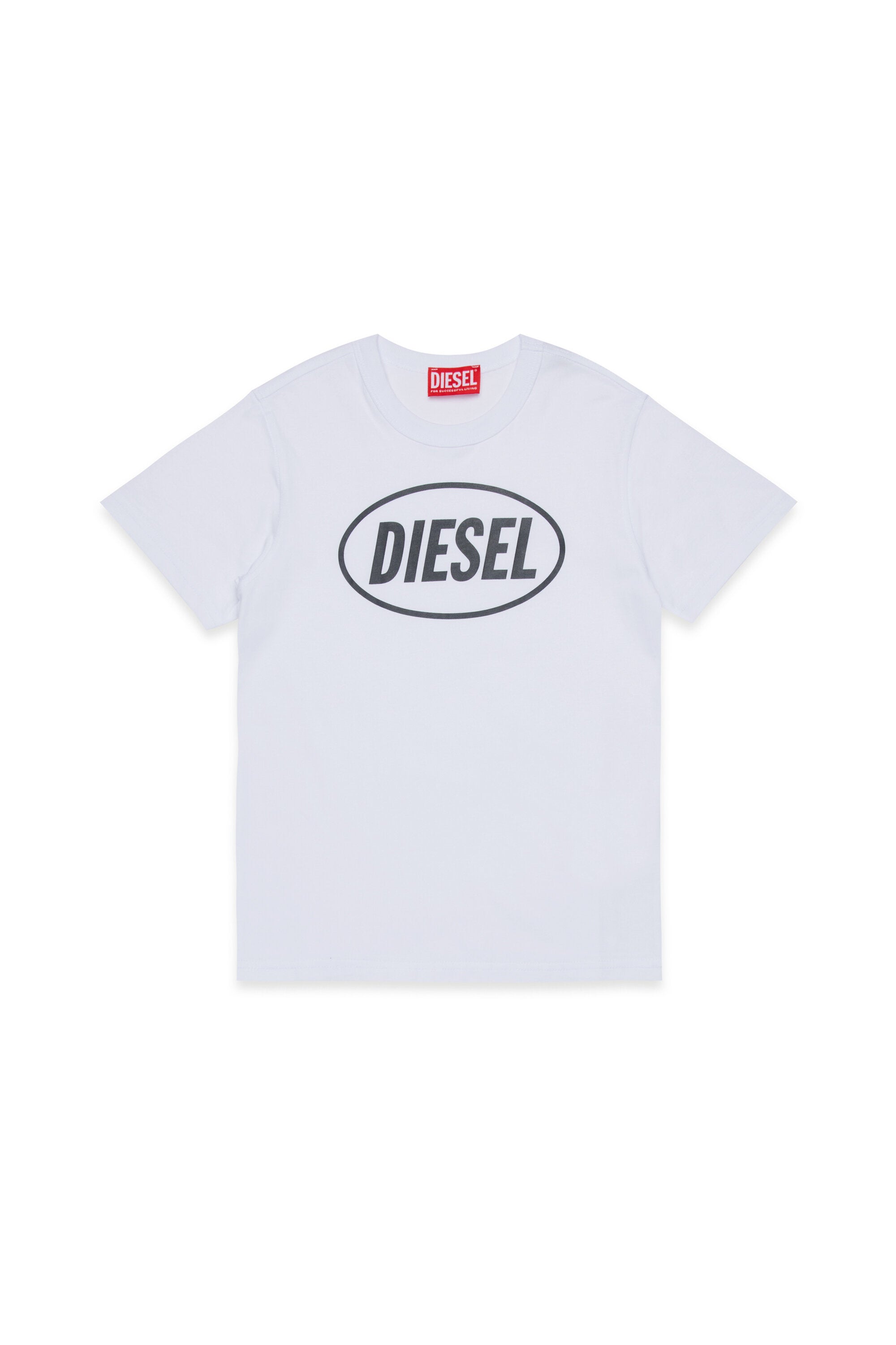 コットンジャージー素材、Oval Dieselロゴ入りTシャツ