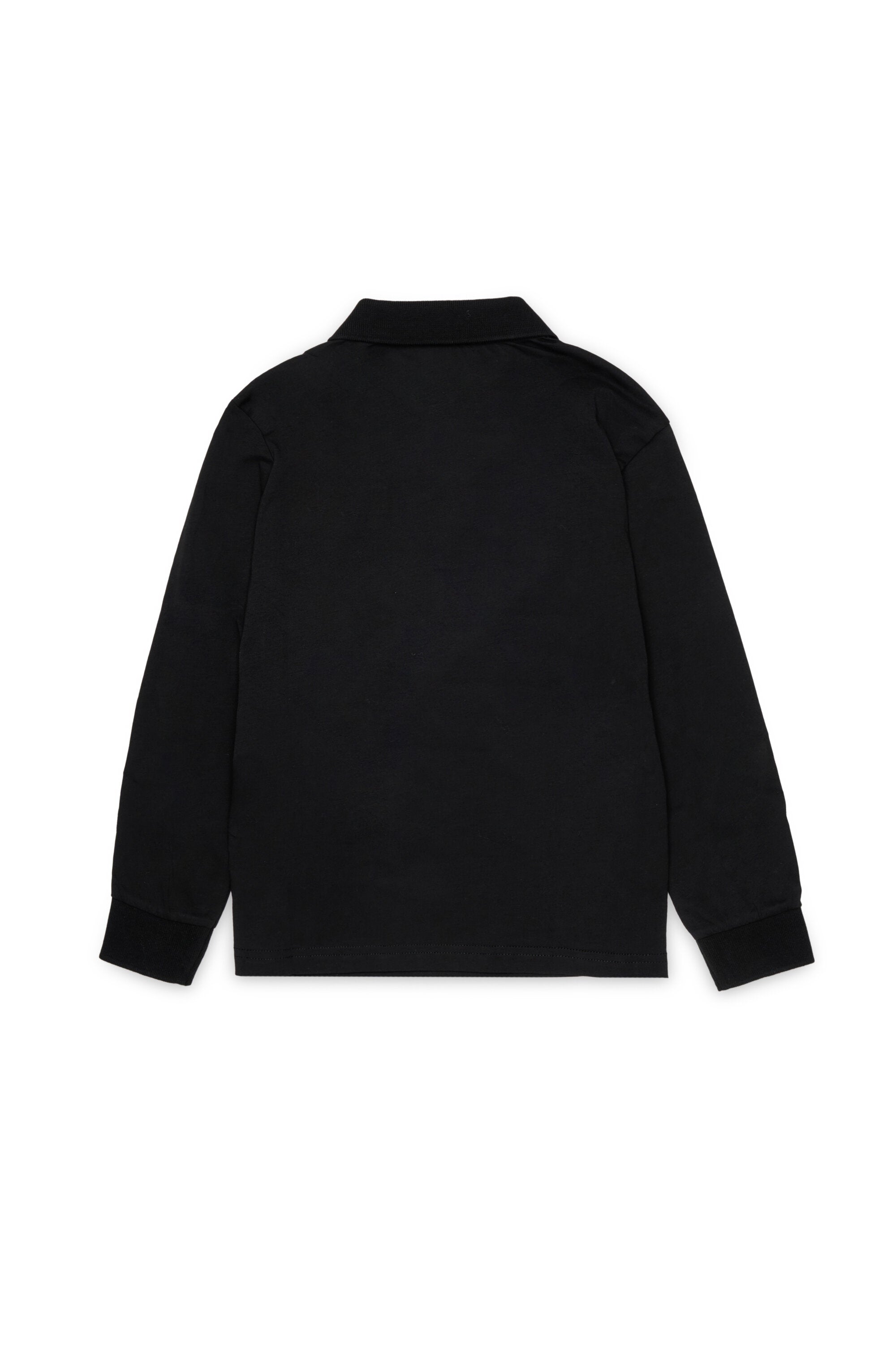 赤いDパッチ付きジャージー素材ポロシャツ