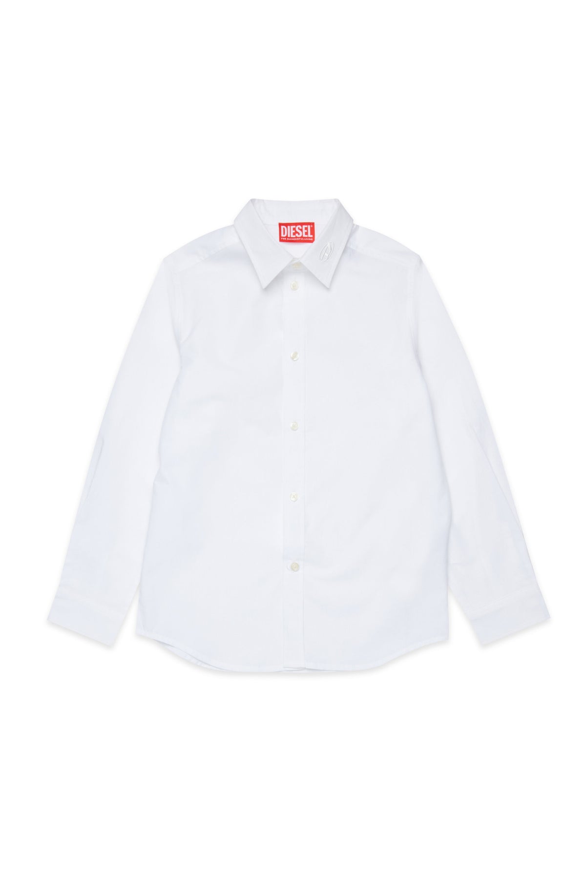 Classic poplin shirt branded with logo on collar