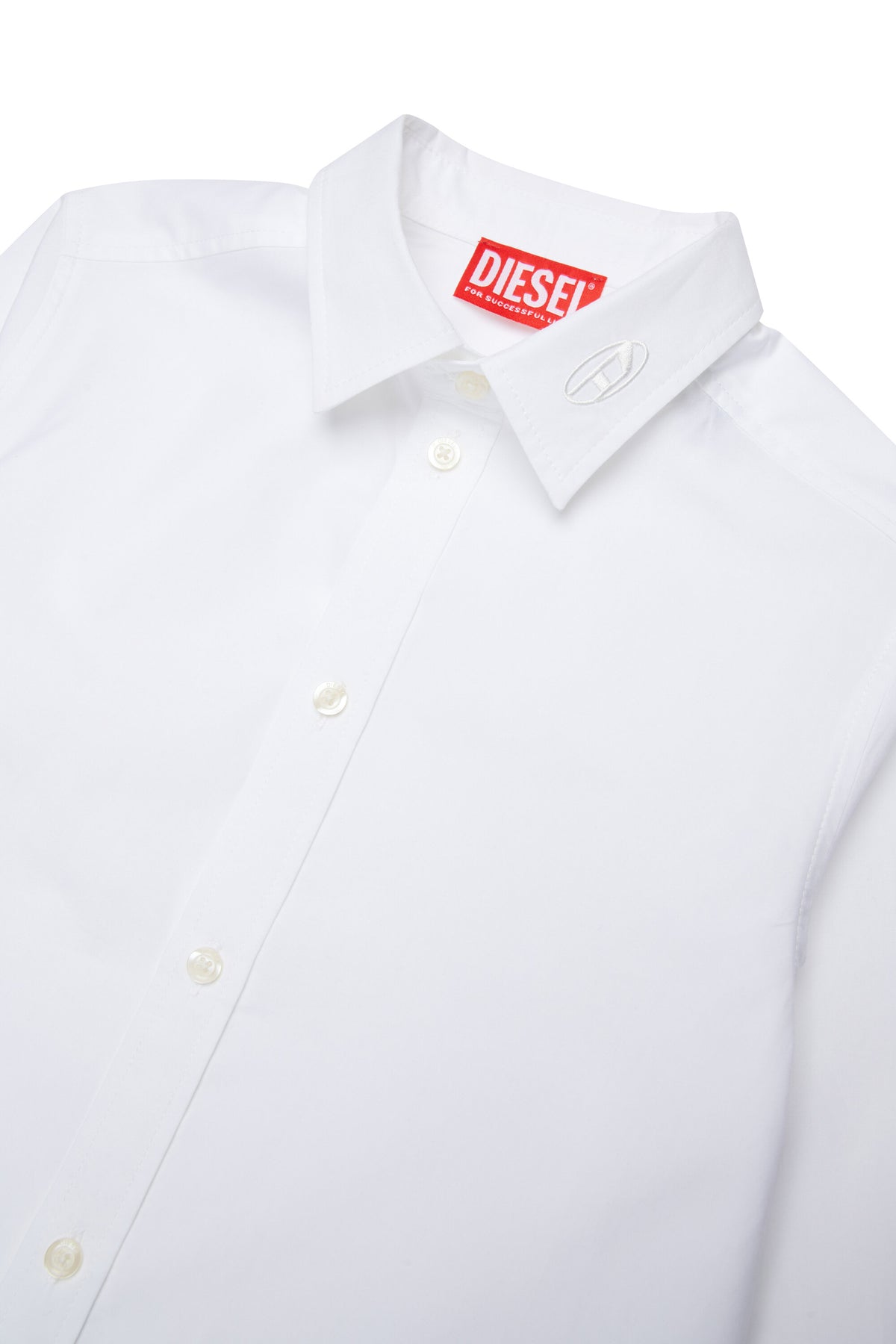 Classic poplin shirt branded with logo on collar
