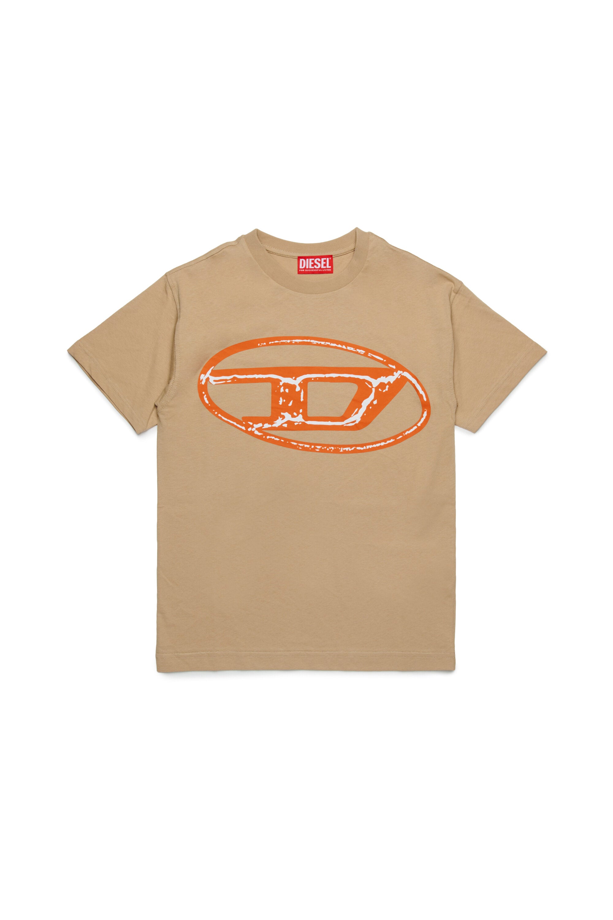 ツートーンのオーバルDブランドマキシロゴ入りジャージー素材Tシャツ