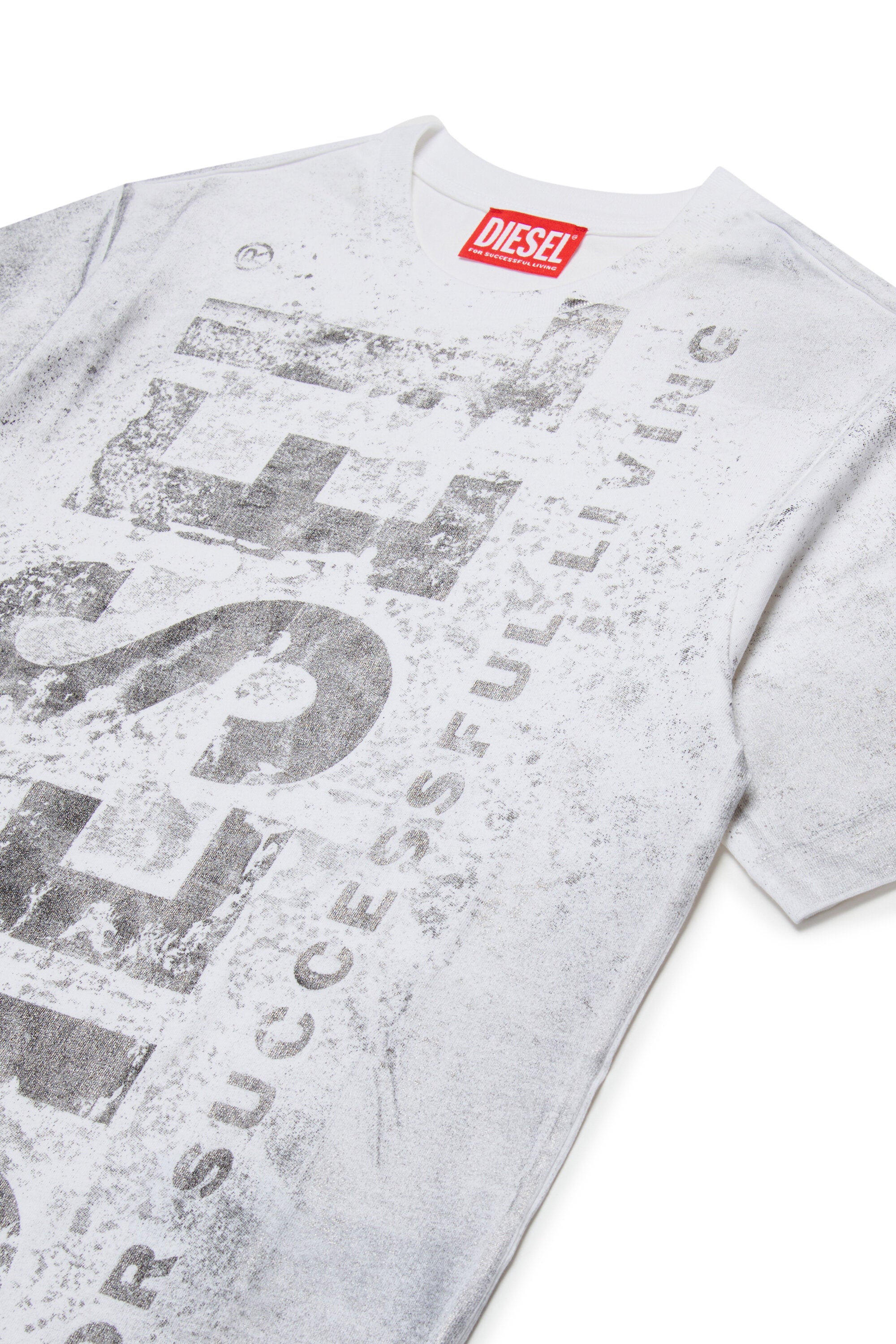 着古したような風合いのジャージー素材にマキシロゴのブランドロゴ入りTシャツ