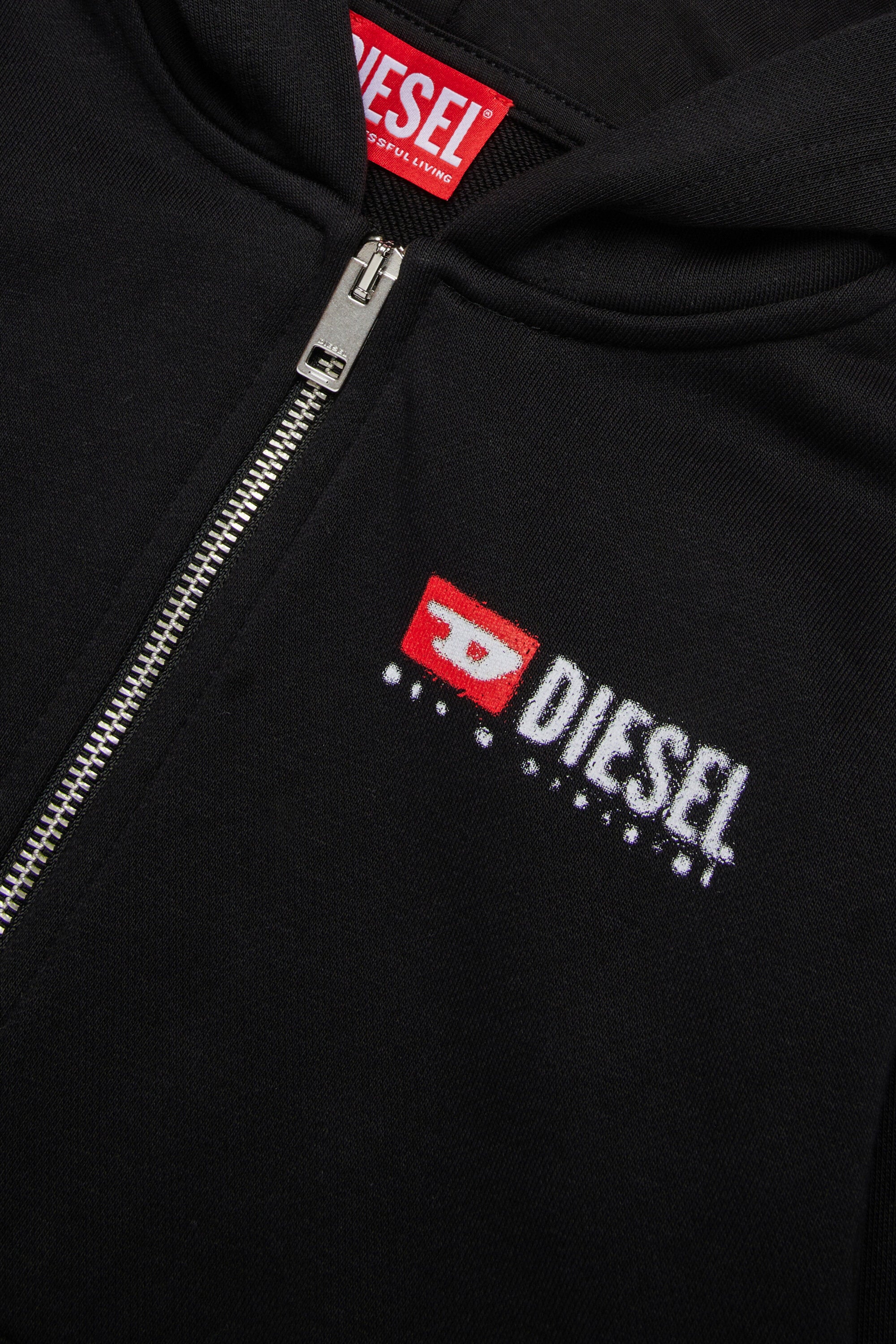 ジッパー付きフード付きスウェットシャツ（Diesel Denimロゴ入り