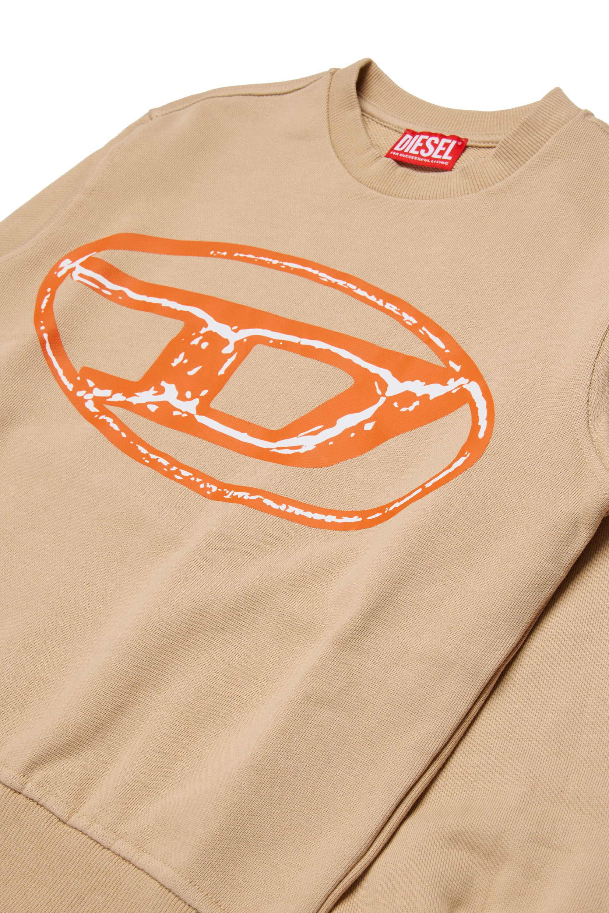 ツートーンのオーバルDブランドマキシロゴ入りクルーネックスウェットシャツ