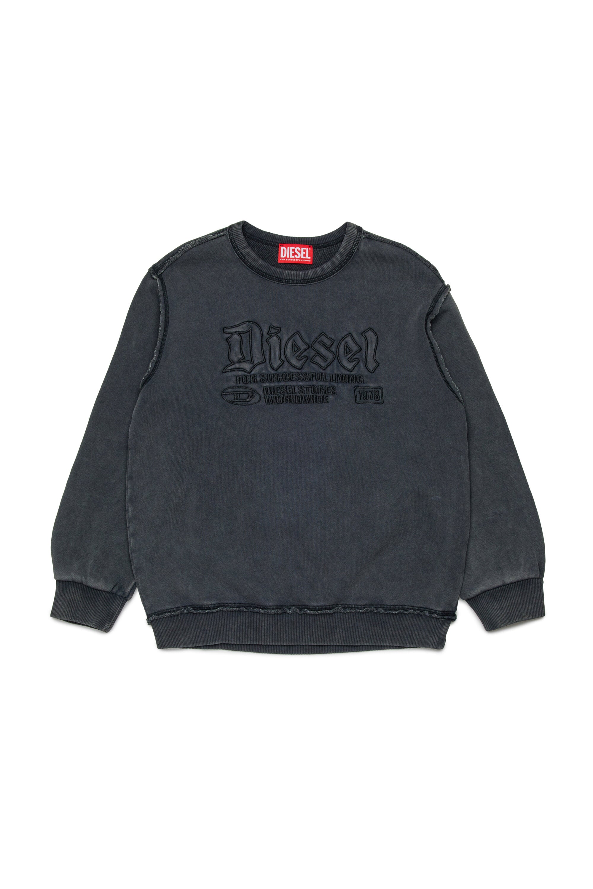 Crew-neck sweatshirt with gothic graphics