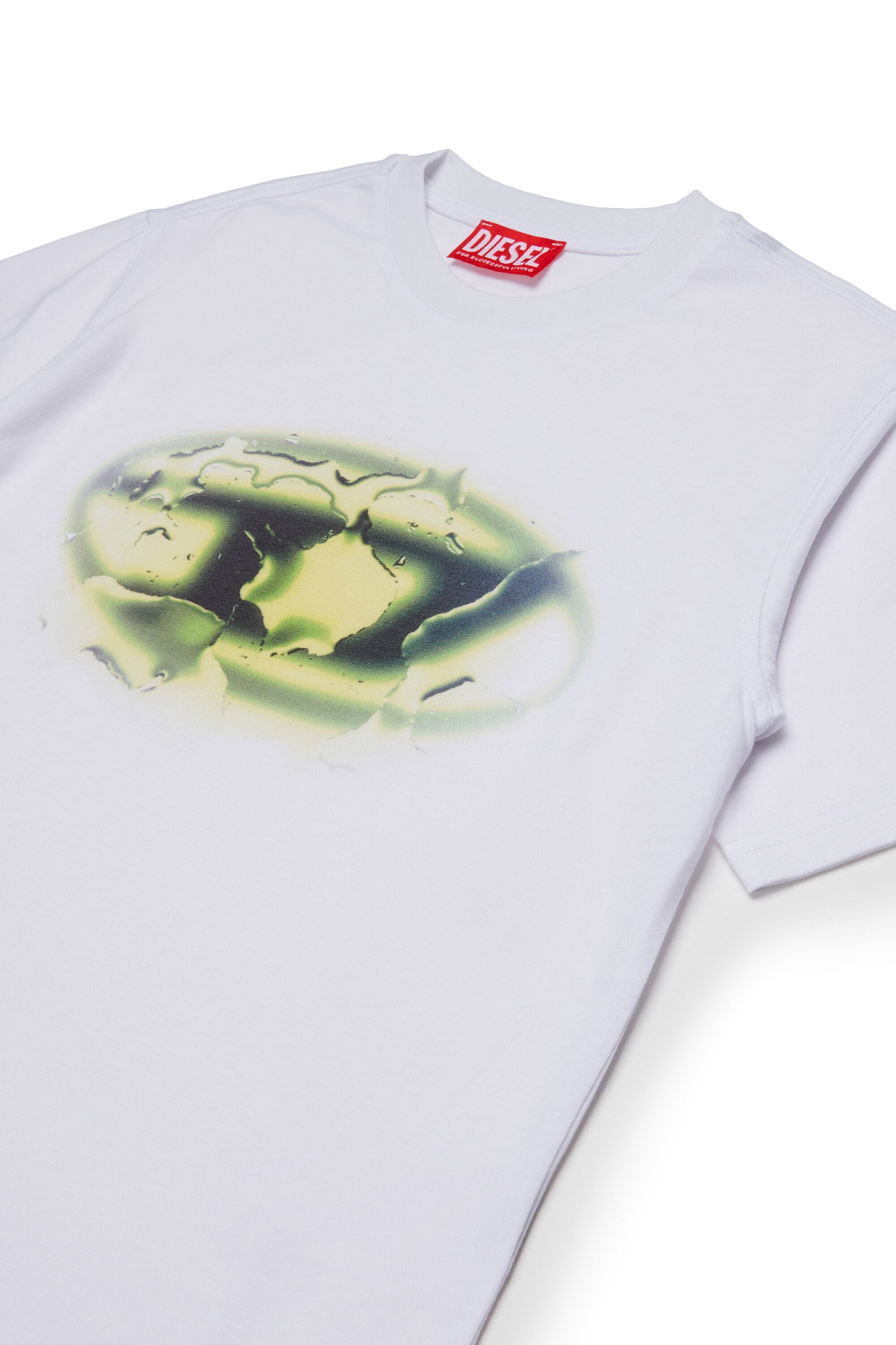 コットンブレンドTシャツに光るオーバルDロゴのブランドロゴ入り