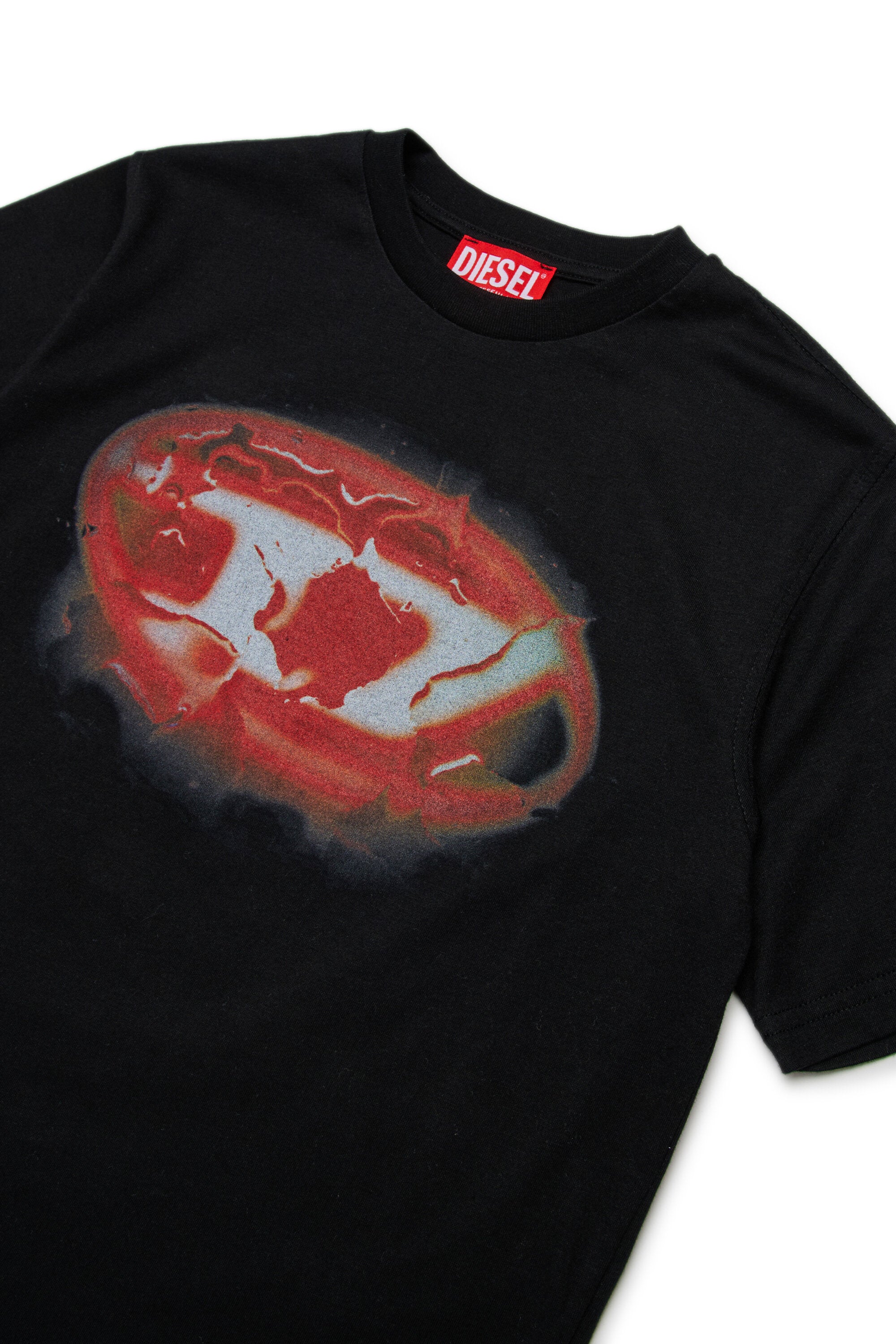 コットンブレンドTシャツに光るオーバルDロゴのブランドロゴ入り