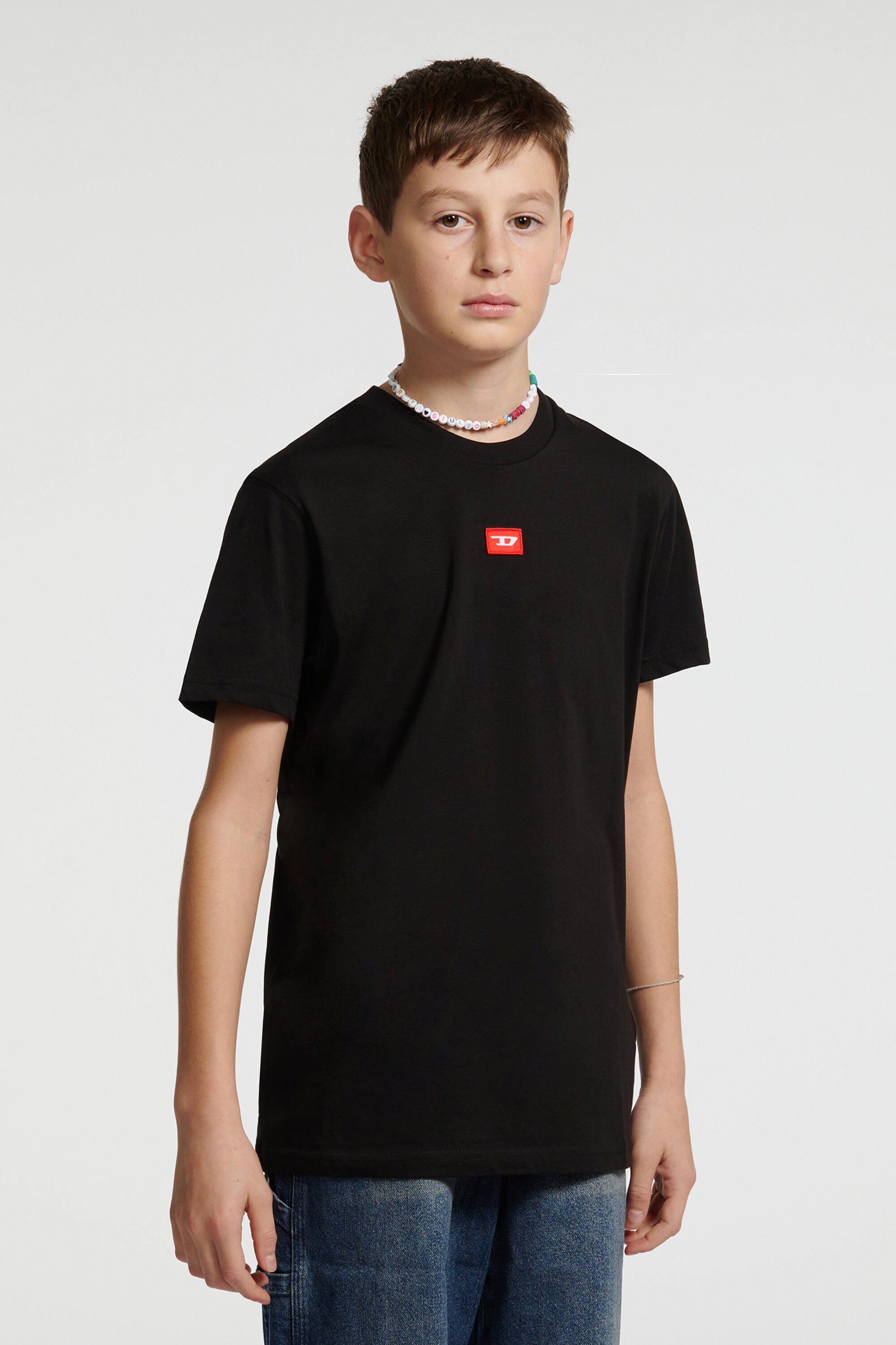 ジャージー素材Tシャツ（赤Dパッチ付き