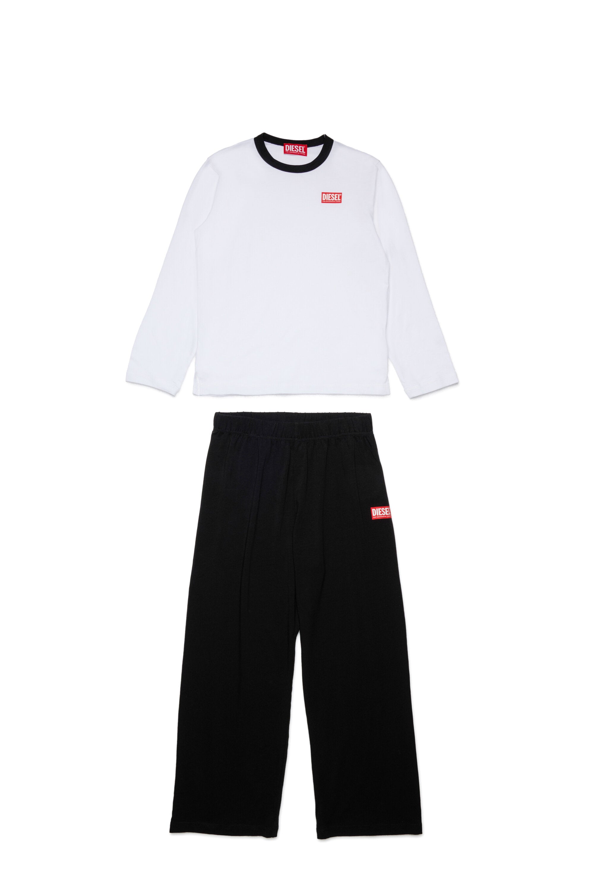 Stretch jersey pajamas branded with logo