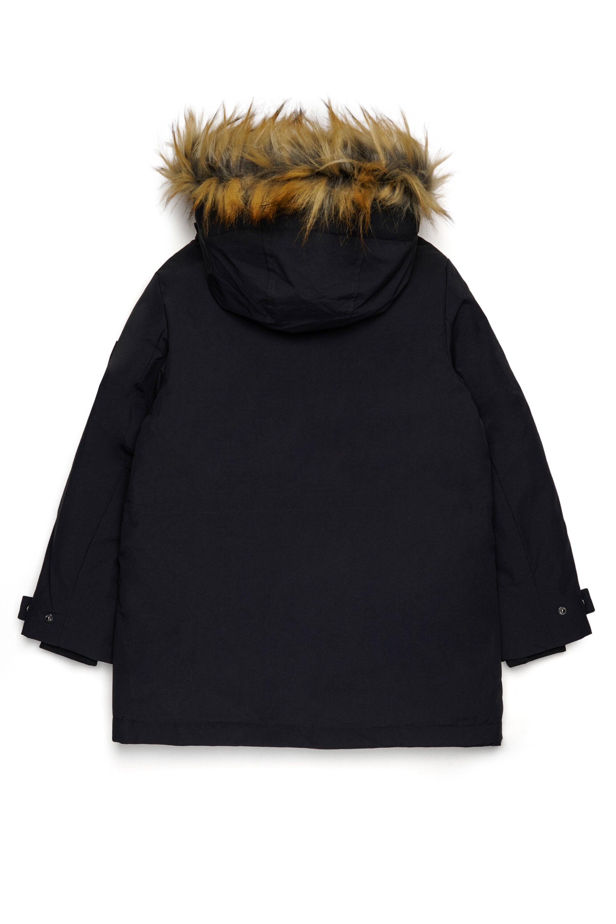 フェイクファー付きフードの中綿ジャケット