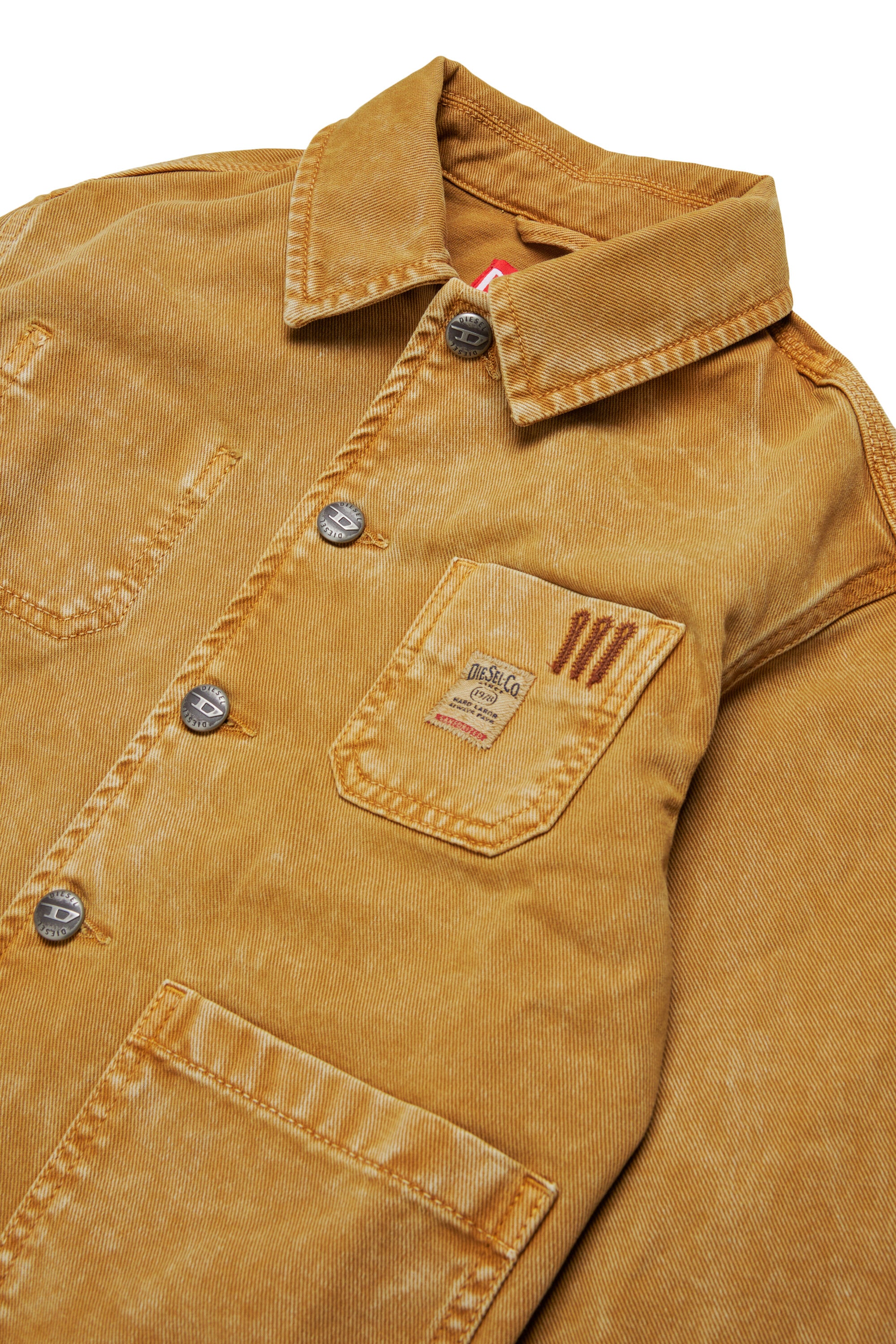 Denim jacket with printed logo