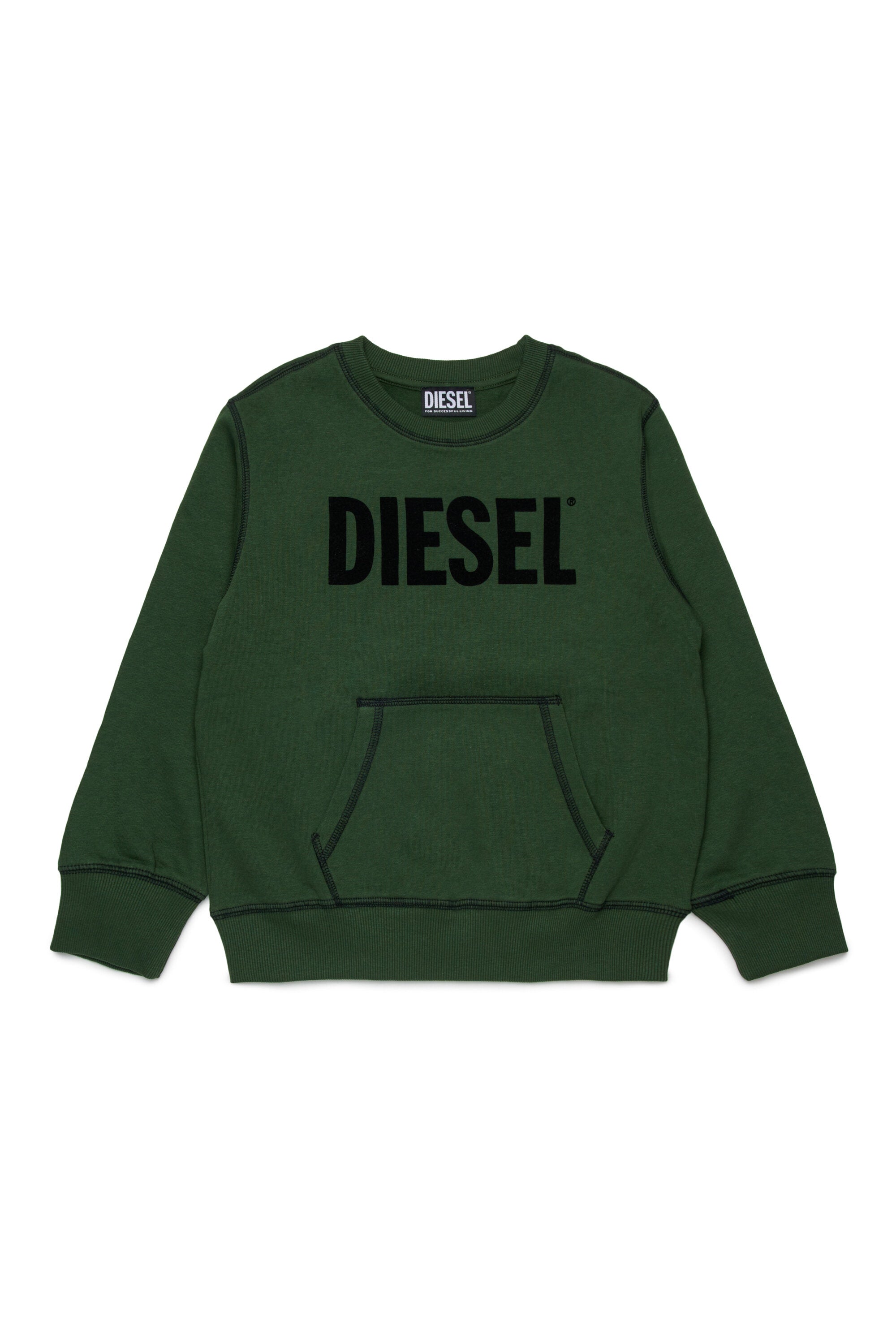 Dieselロゴ入りカンガルーポケット付きスウェット