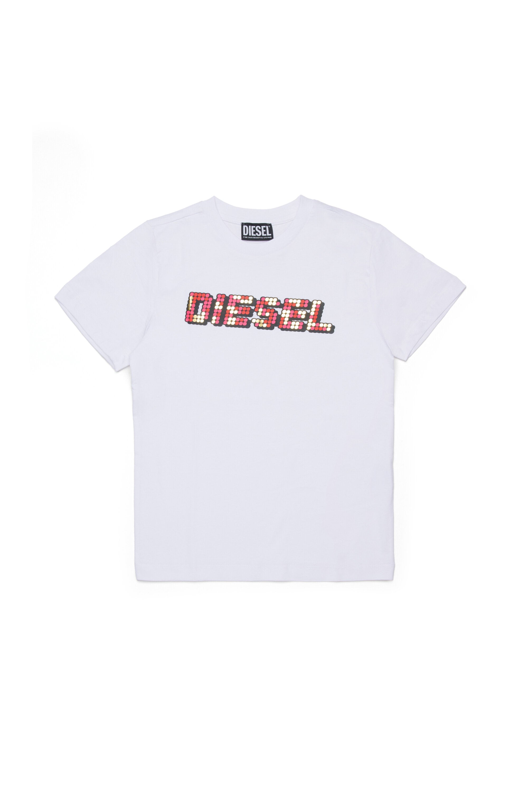マルチカラーのロゴ入りTシャツ