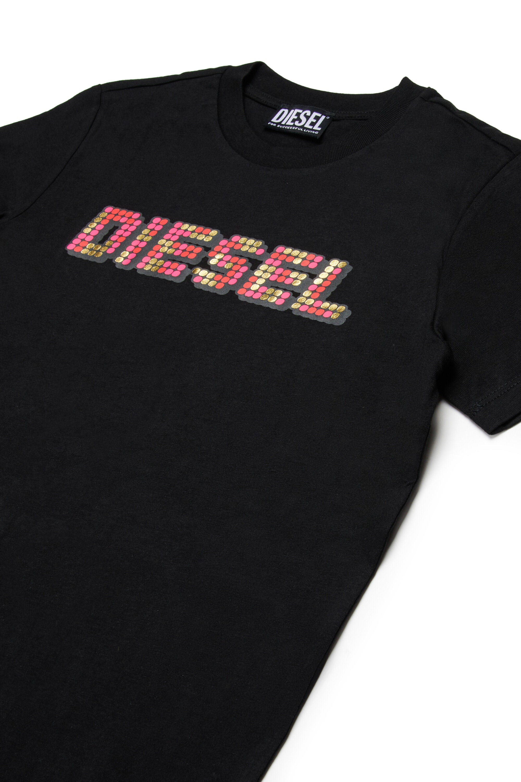 T-shirt with multicolored logo