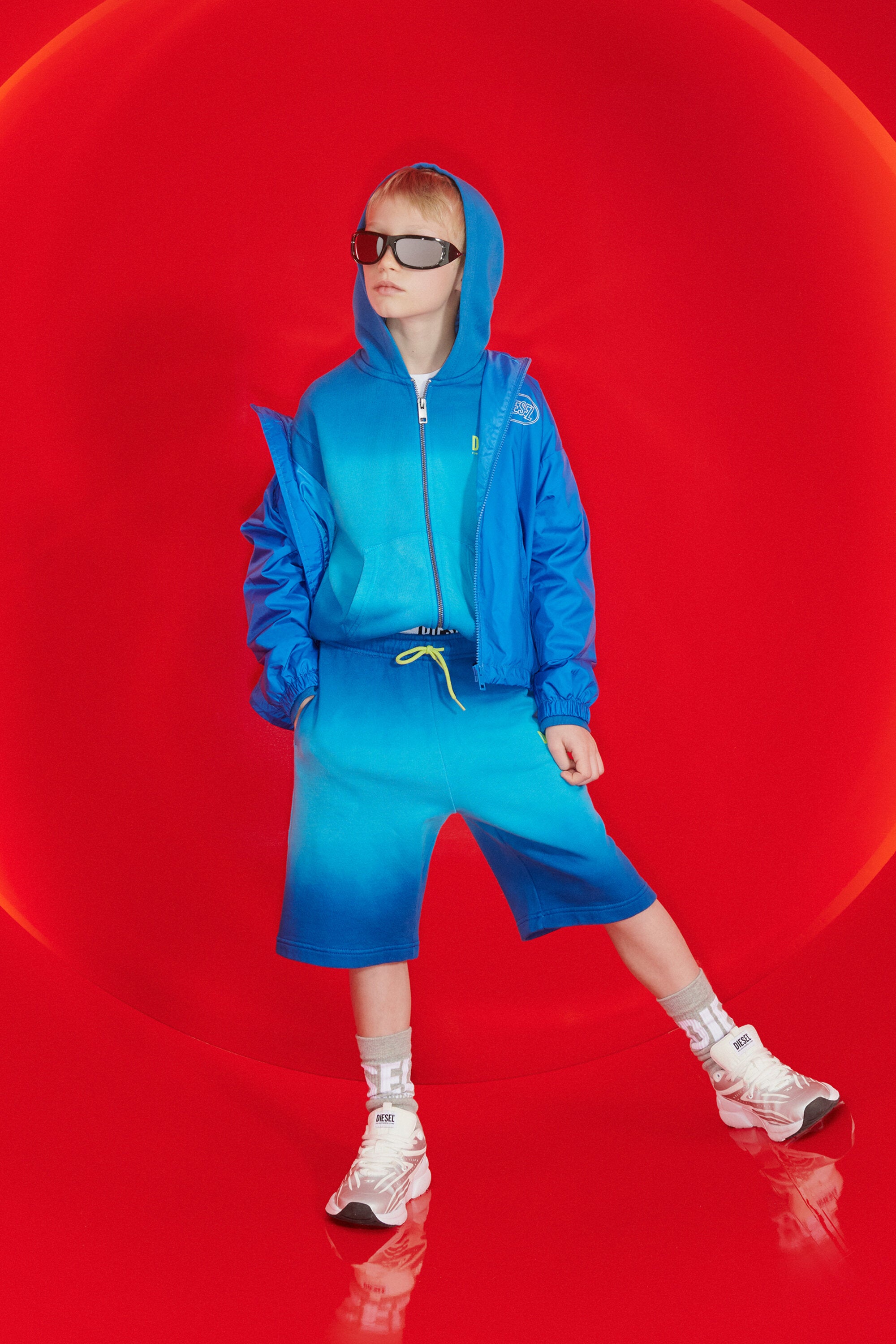 Fleece shorts with logo