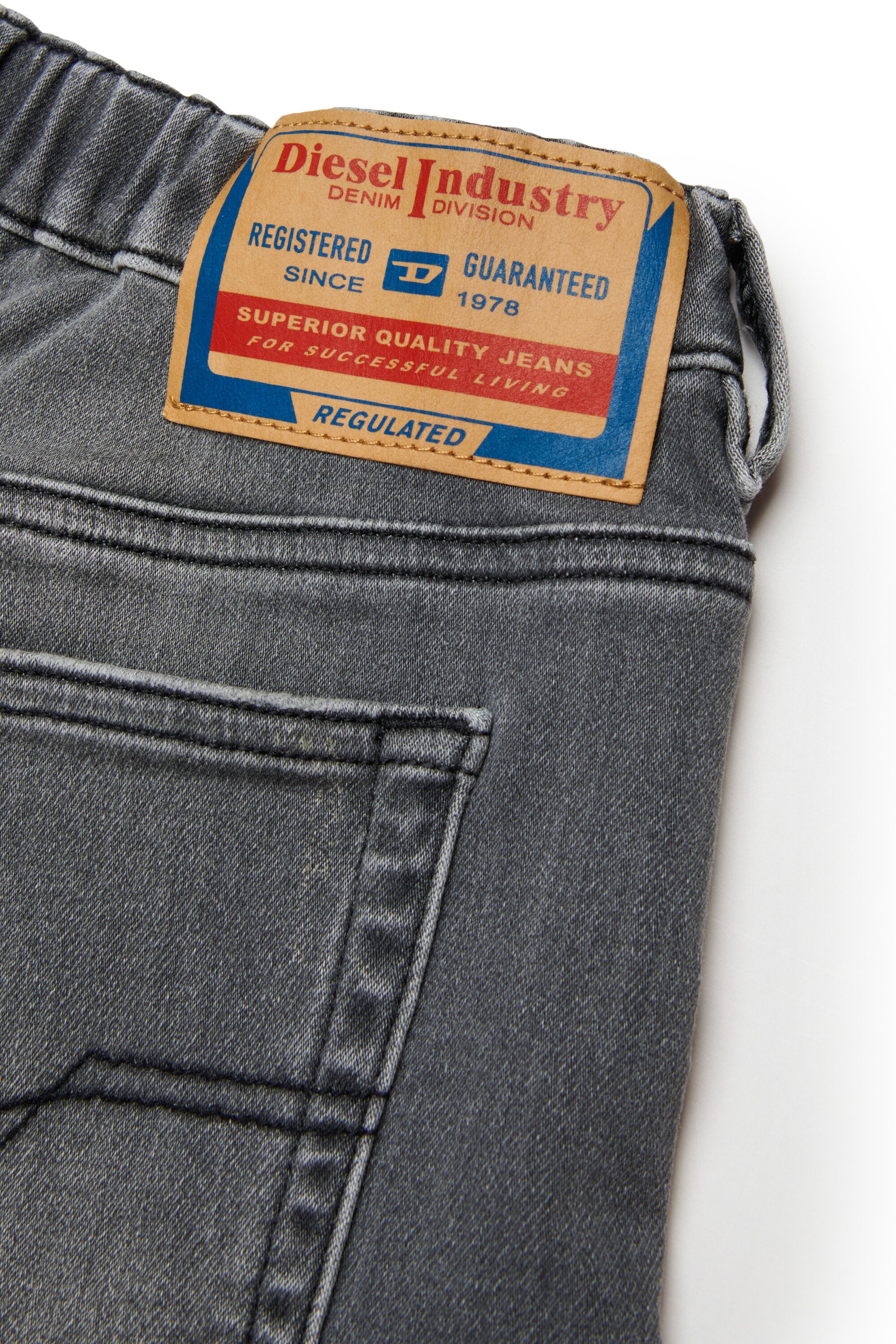 Gray washed-effect denim shorts