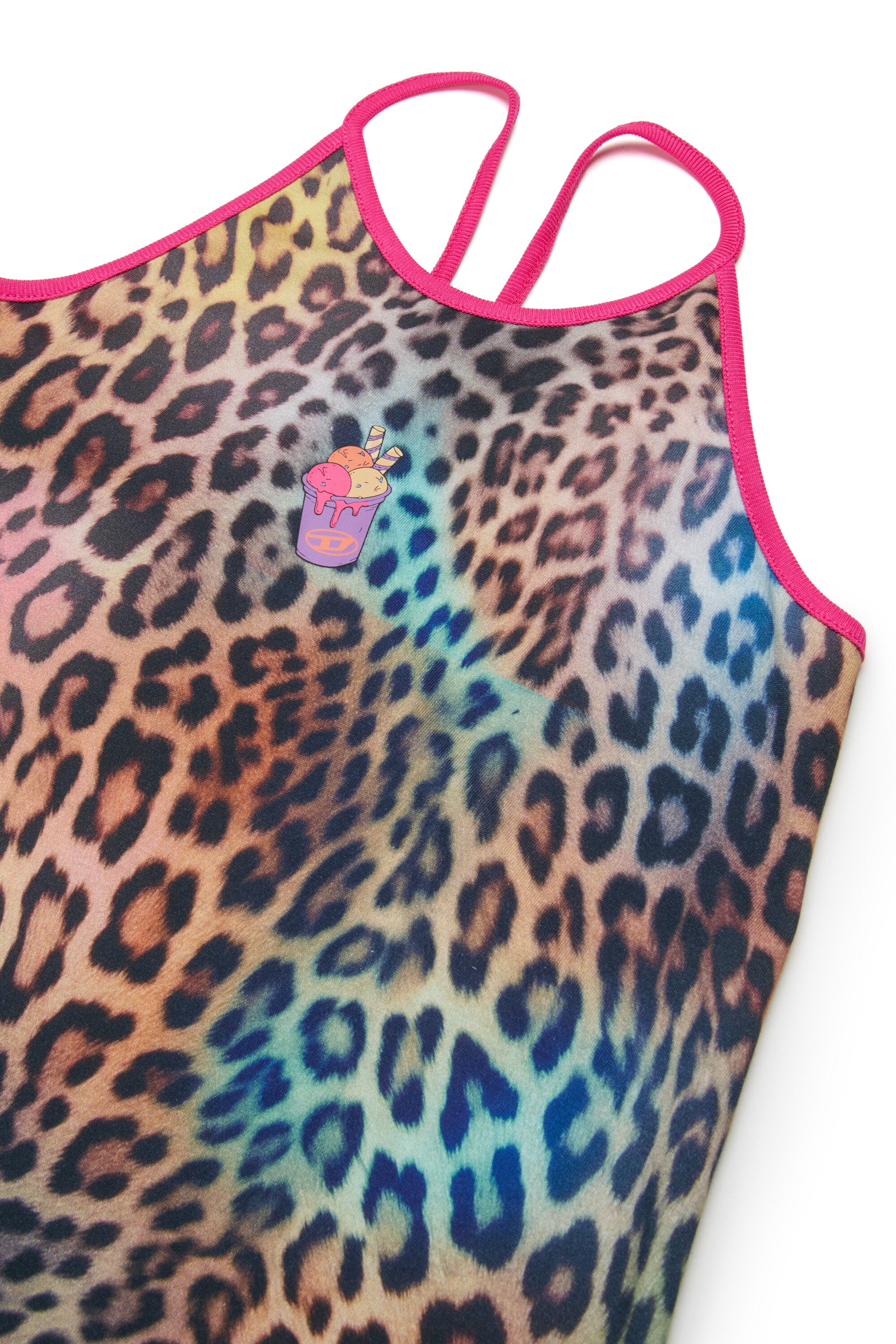 ロゴ入り胸元カバードレス