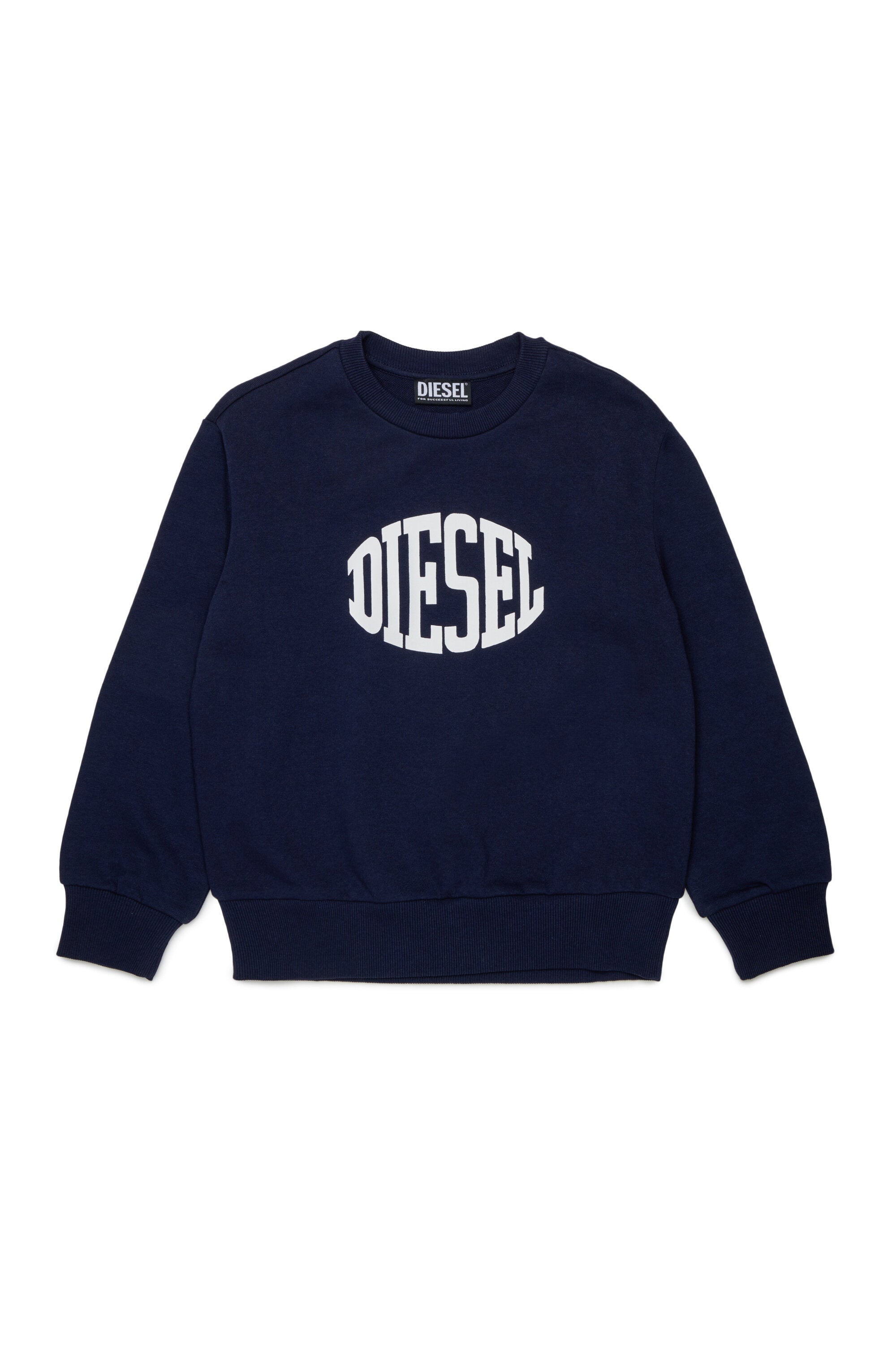 DIESEL スウェット 裏起毛 ラバープリント(M)紺 190115 ディーゼル ボーイズ クルーネック スウェットシャツ | BRAVE KID