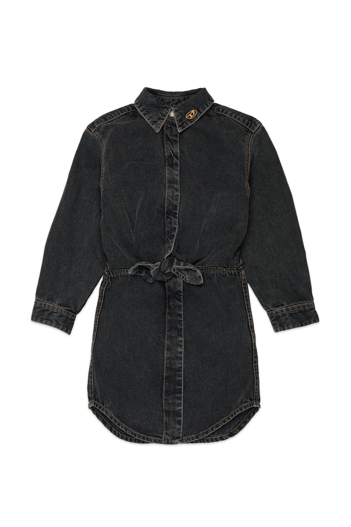 Denim dress with logo