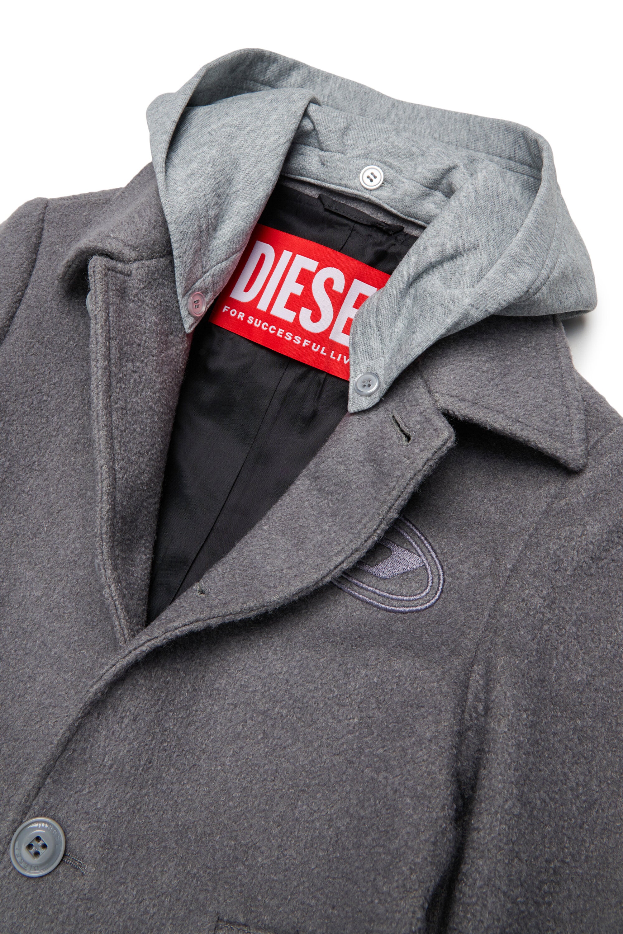 Coat with logo