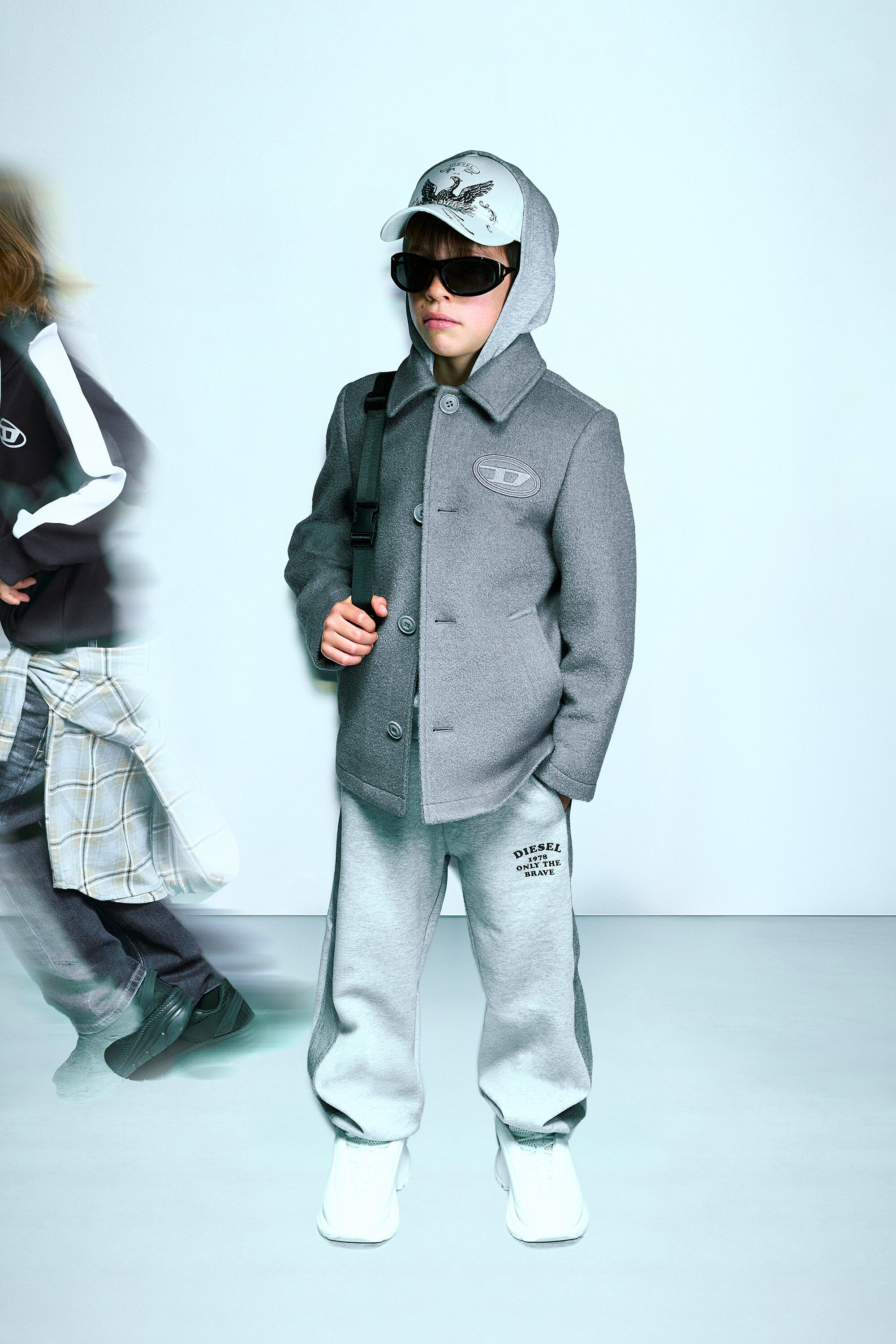 Coat with logo